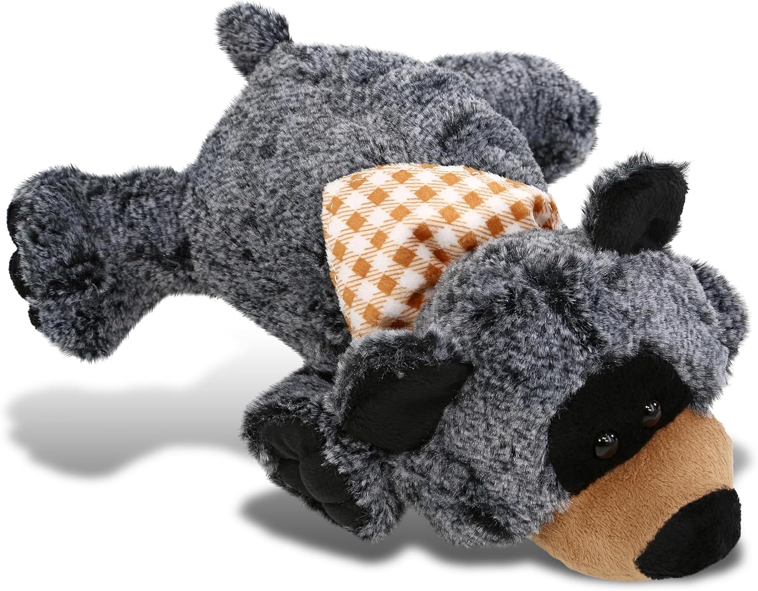 DolliBu Laying Black Bear Plush Toy - 9 Inches