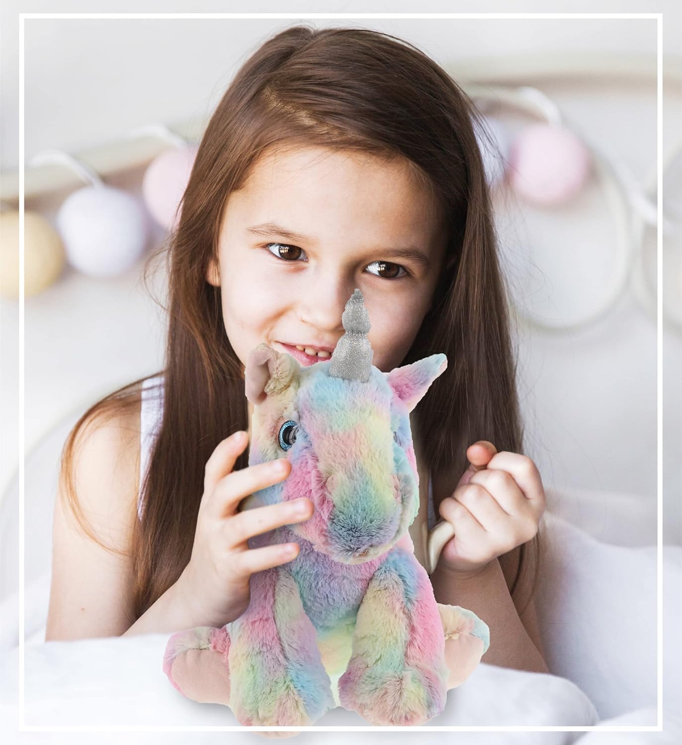 DolliBu 12 Inch Plush Rainbow Unicorn Toy