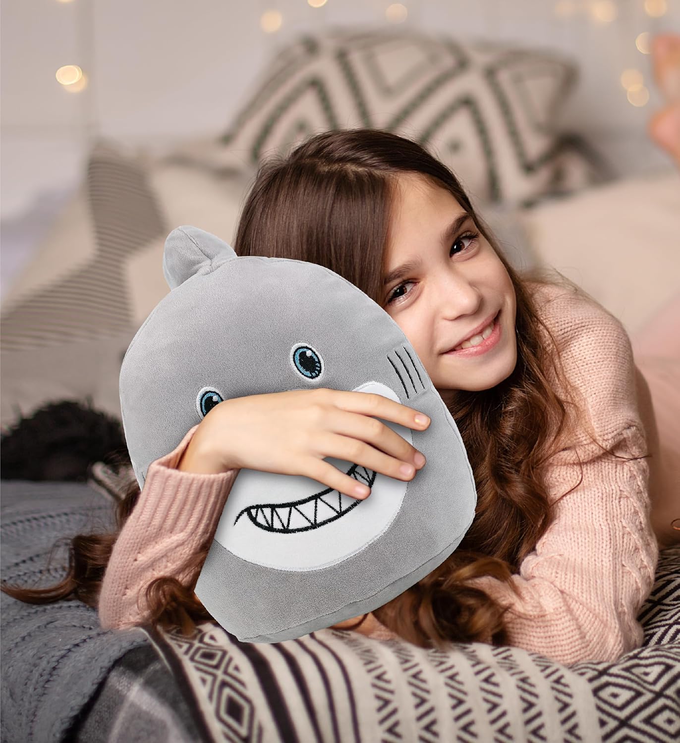 DolliBu Snug-Mooshies Shark Plush Toy - 10 Inch Huggable