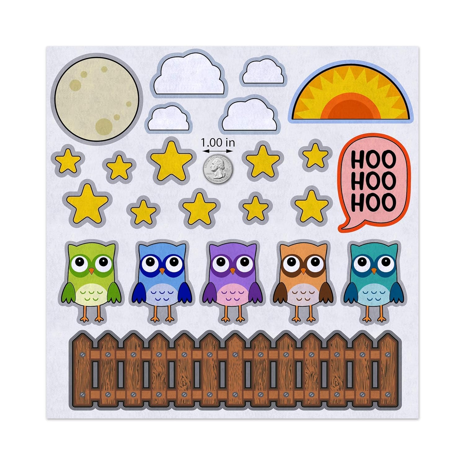 Groovy Giftables 5 or 10 Little Owls Felt Play Art Set