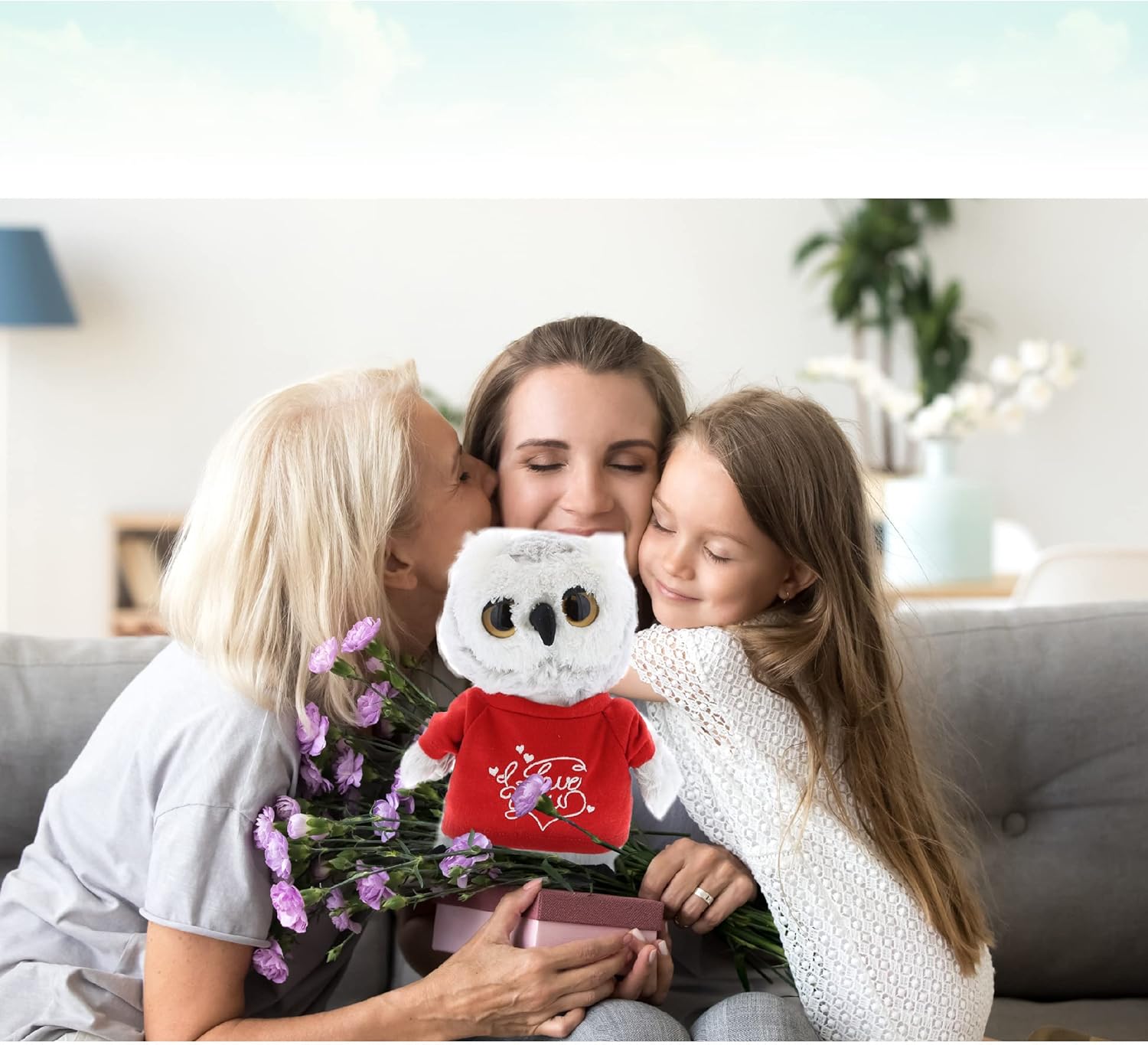 DolliBu Personalized I Love You Grey Owl Plush 9 Inch