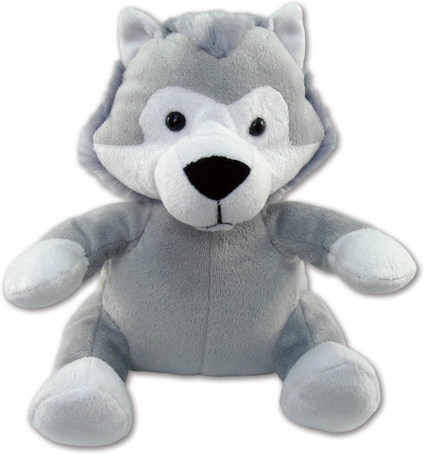 DolliBu Plush Wolf Toy - 6 Inches Sitting Huggable Stuffed Animal