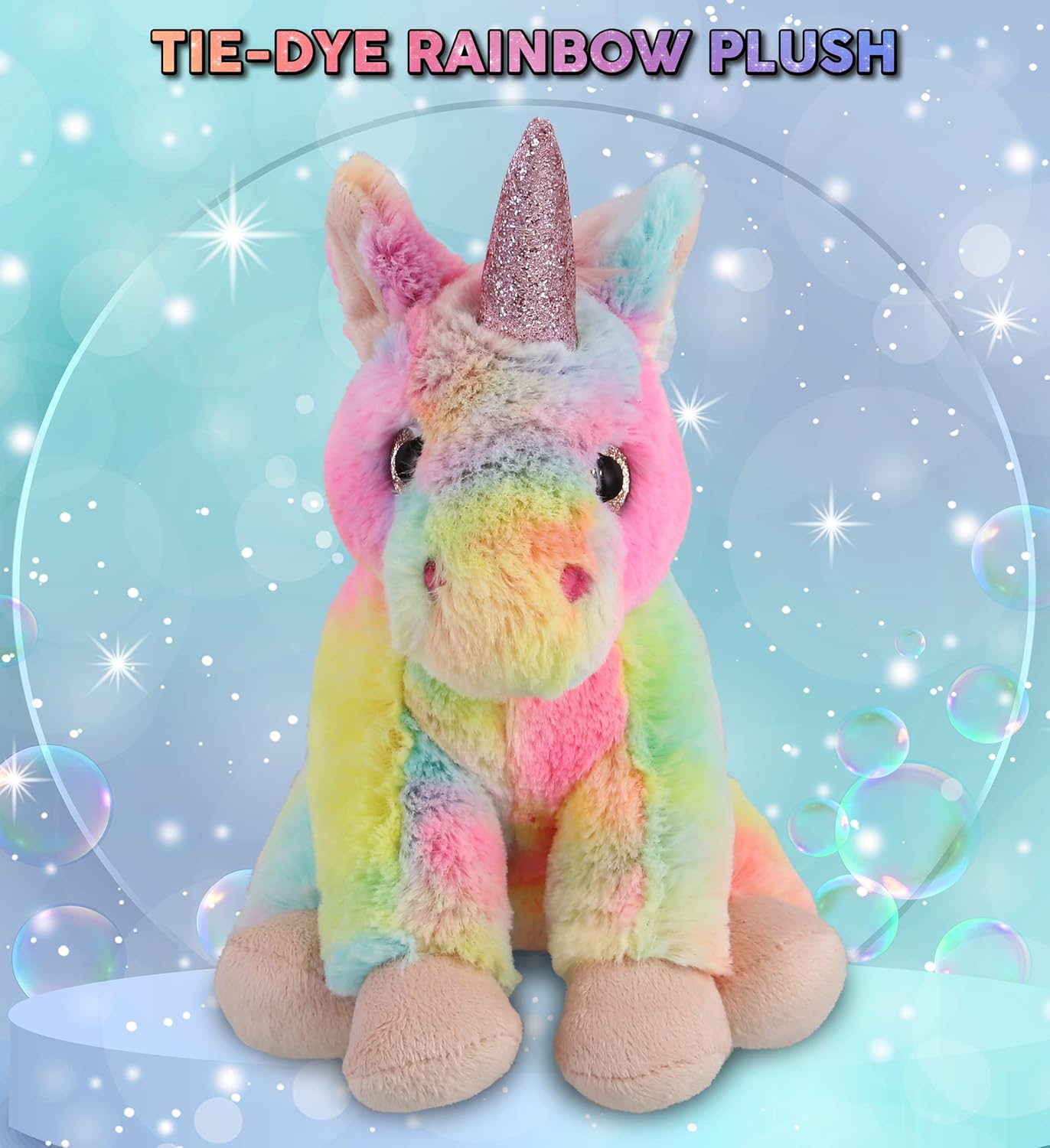 DolliBu Rainbow Unicorn Stuffed Animal 9 Inch