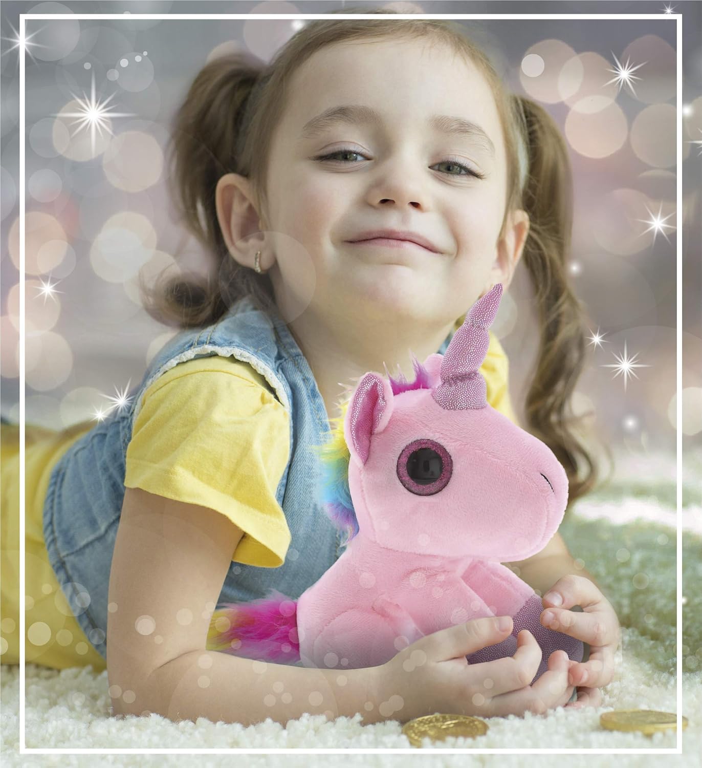 DolliBu Plush Pink Unicorn Stuffed Animal - 7 Inch