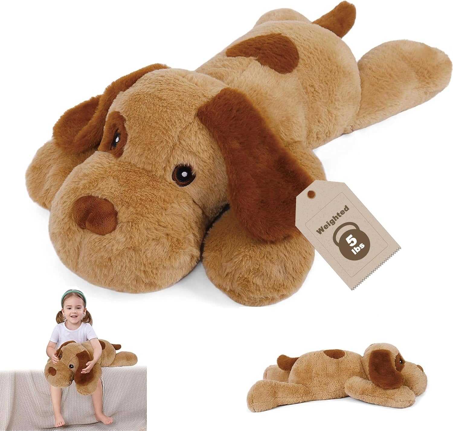 5 lbs Weighted Plush Dog for Kids Adults