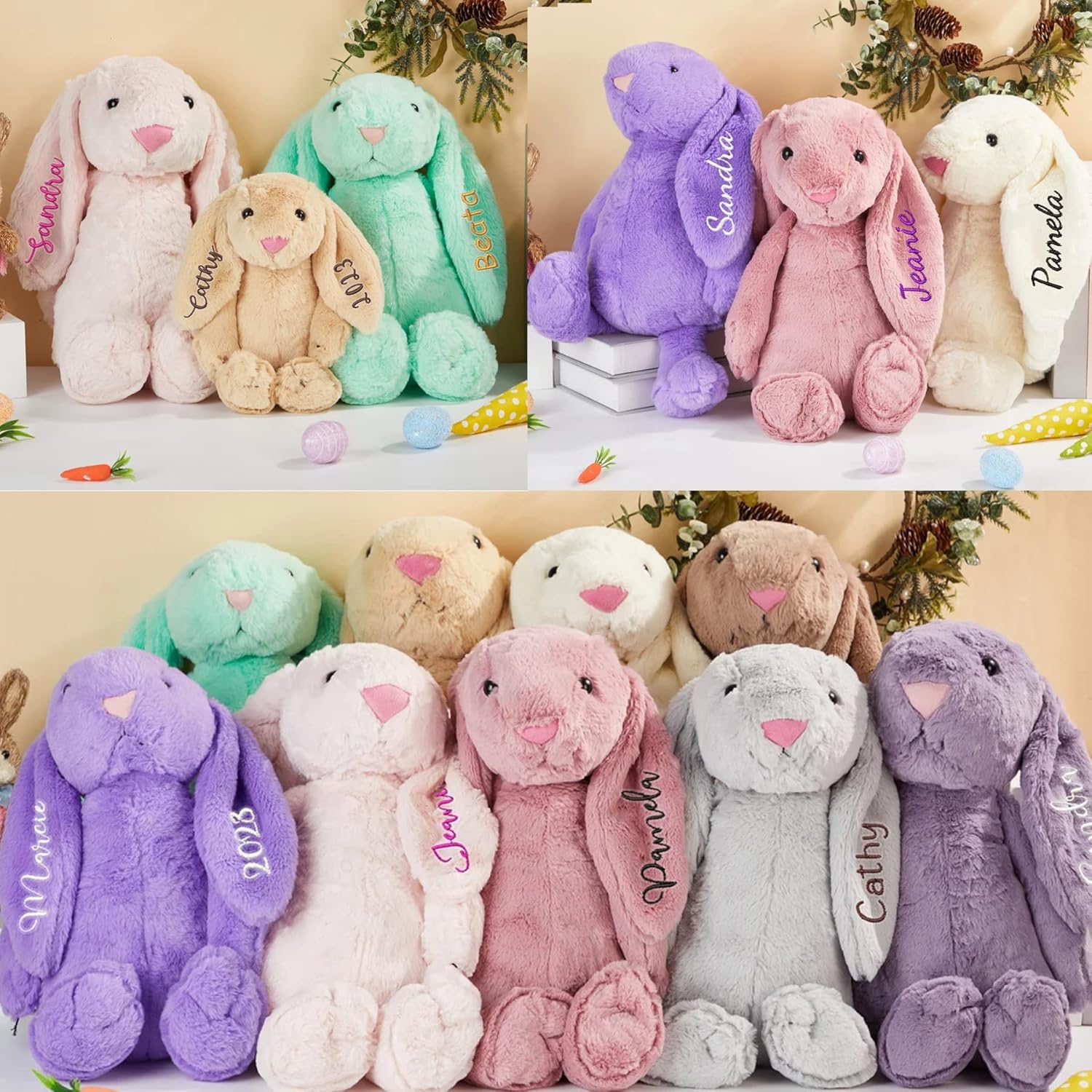 Personalized Valentines Bunny with Embroidered Name