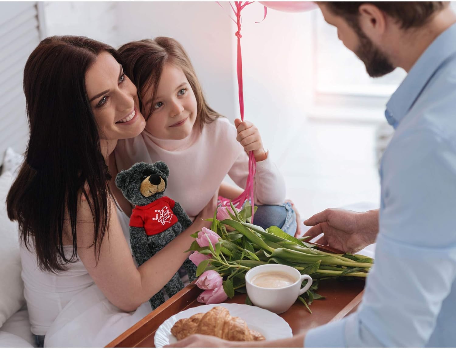 DolliBu I Love You Valentine Black Bear Plush Toy