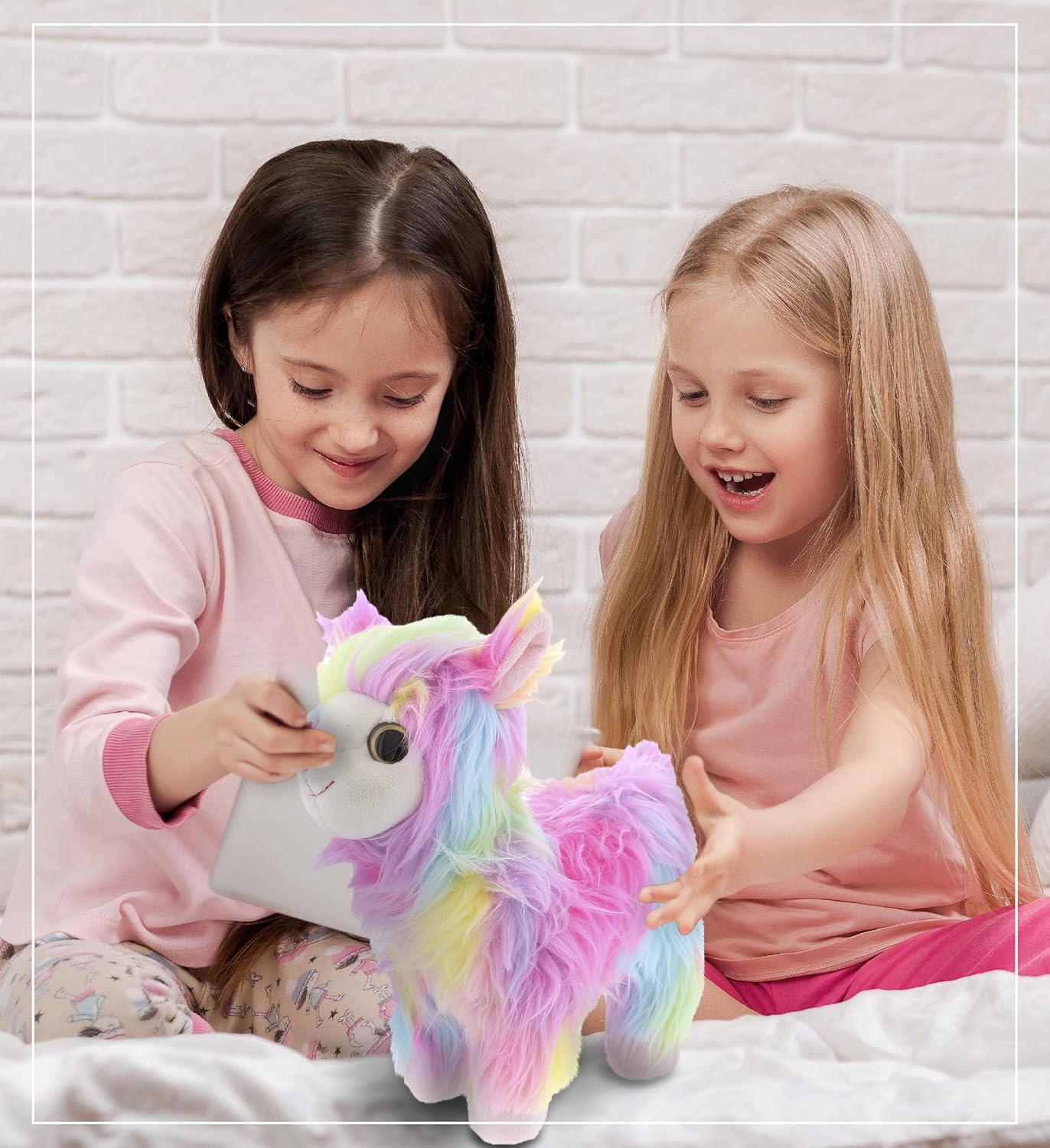 DolliBu Plush Rainbow Llamacorn Stuffed Animal - 95 Inch