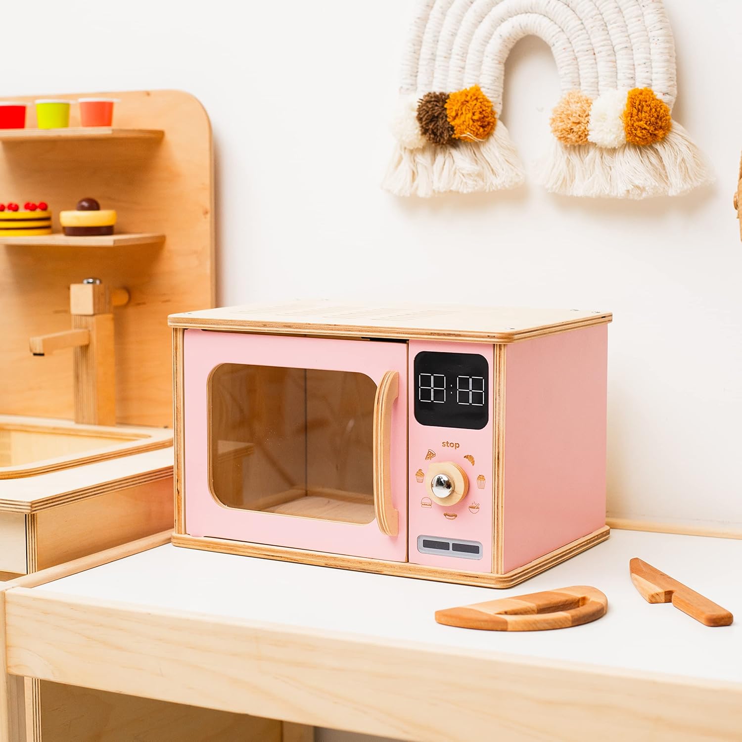 Enjoy The Wood Wooden Microwave Toy for Toddlers