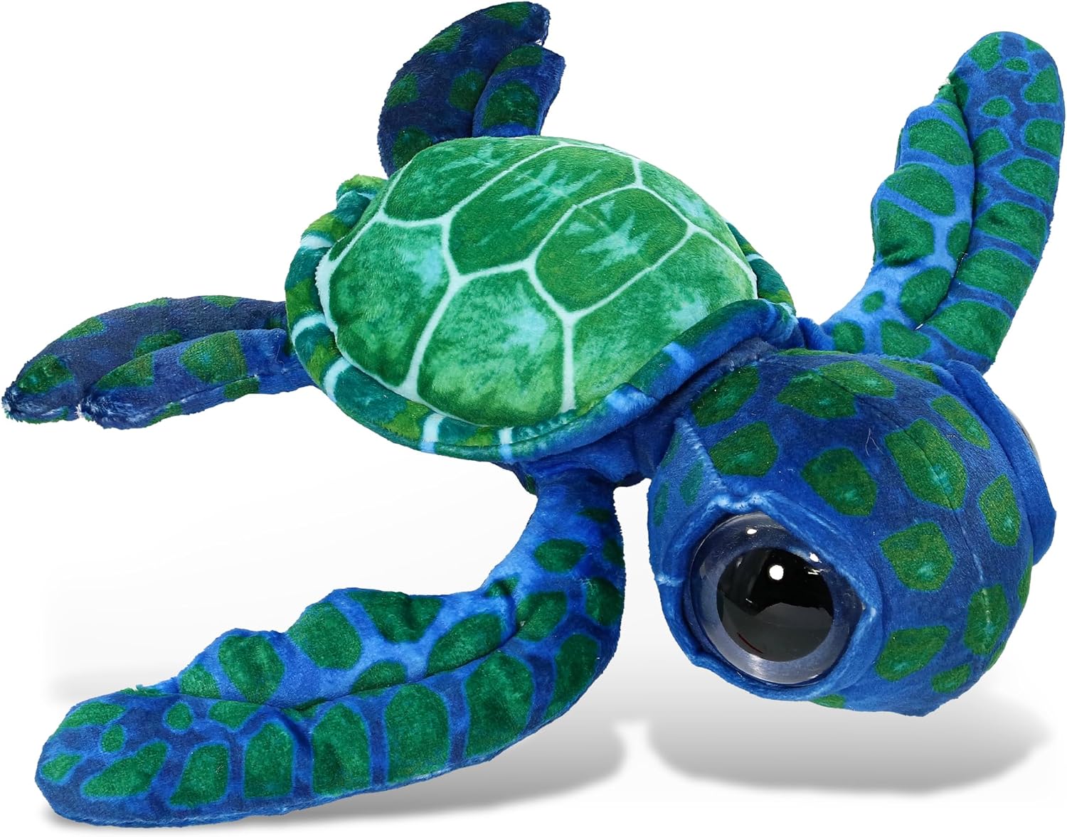 DolliBu Blue Sea Turtle Plush Stuffed Animal - 10 Inches
