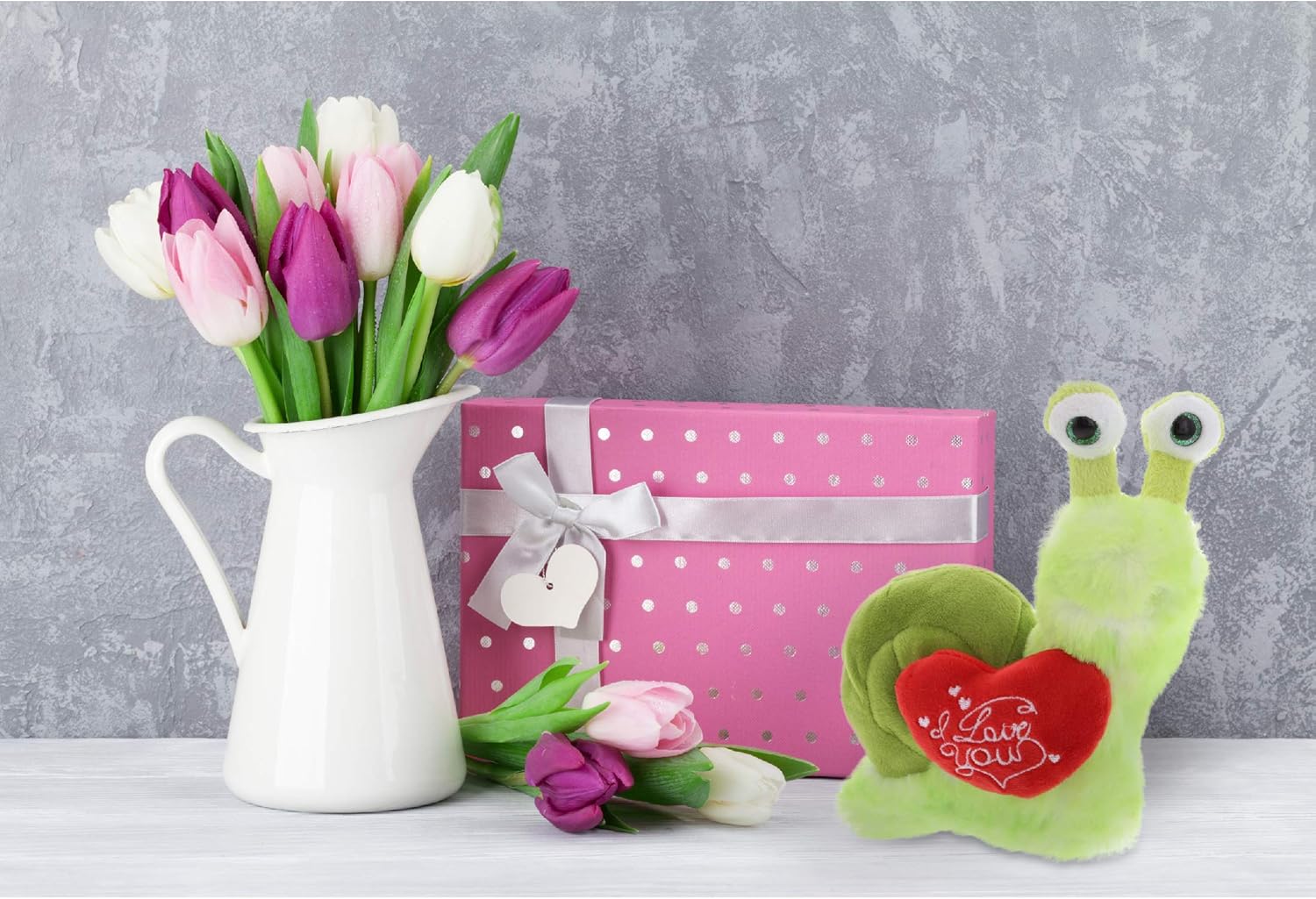 DolliBu I Love You Green Snail Plush Toy