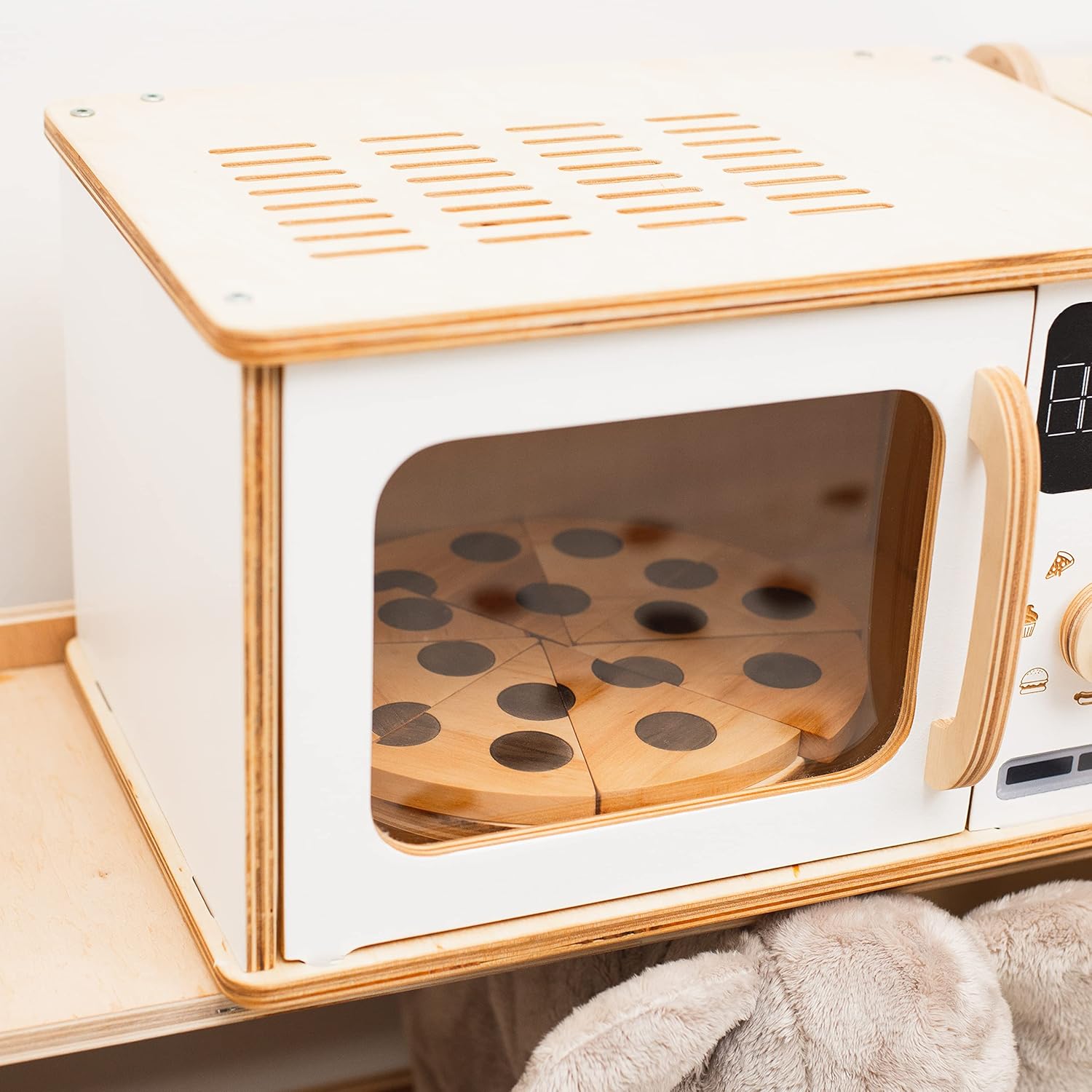 Enjoy The Wood Wooden Microwave Toy for Toddlers