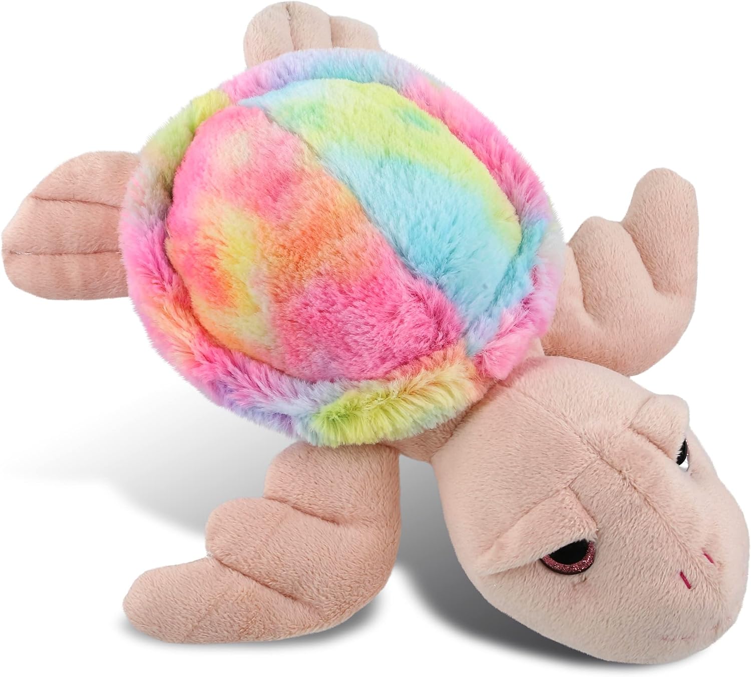 DolliBu Rainbow Pink Sea Turtle Plush Toy 11 Inch