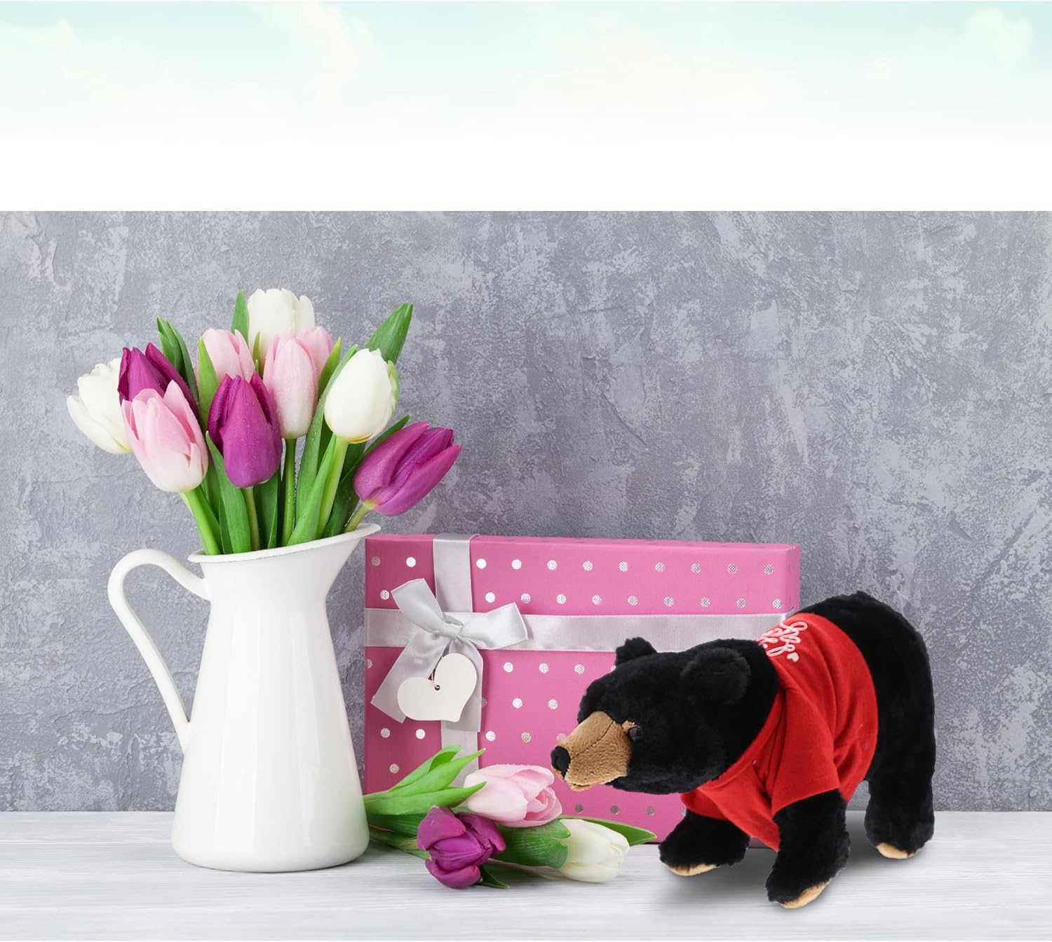 DolliBu I Love You Valentine Wild Black Bear Plush