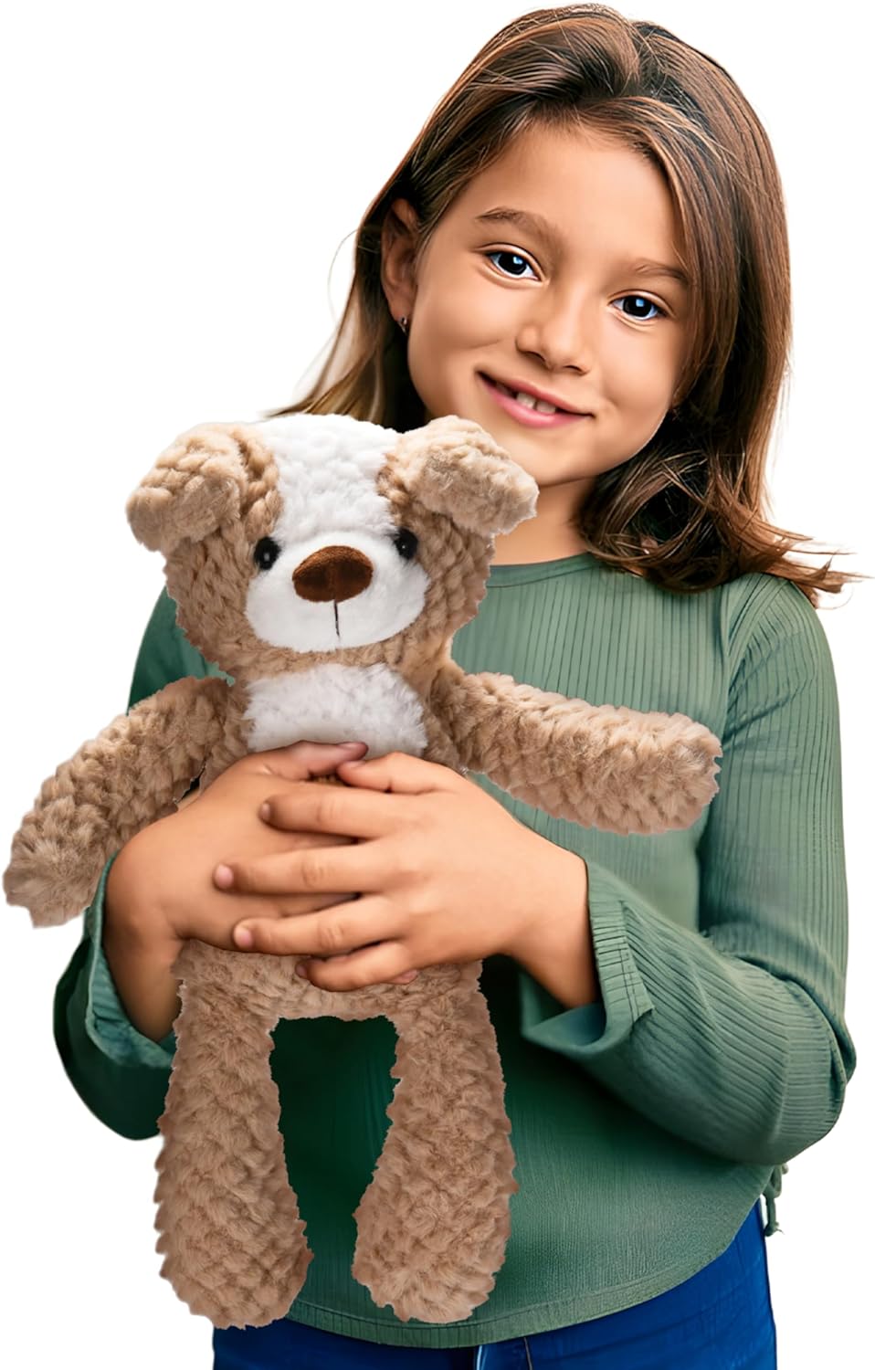 CHILDLIKE BEHAVIOR Dog Plush Toy - 15 Light Brown Cuddly Pillow for Kids