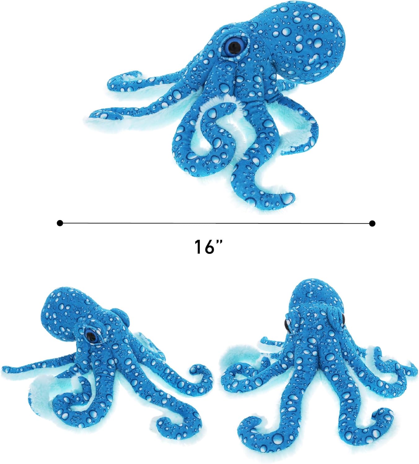DolliBu 16 Inch Large Blue Octopus Plush Toy