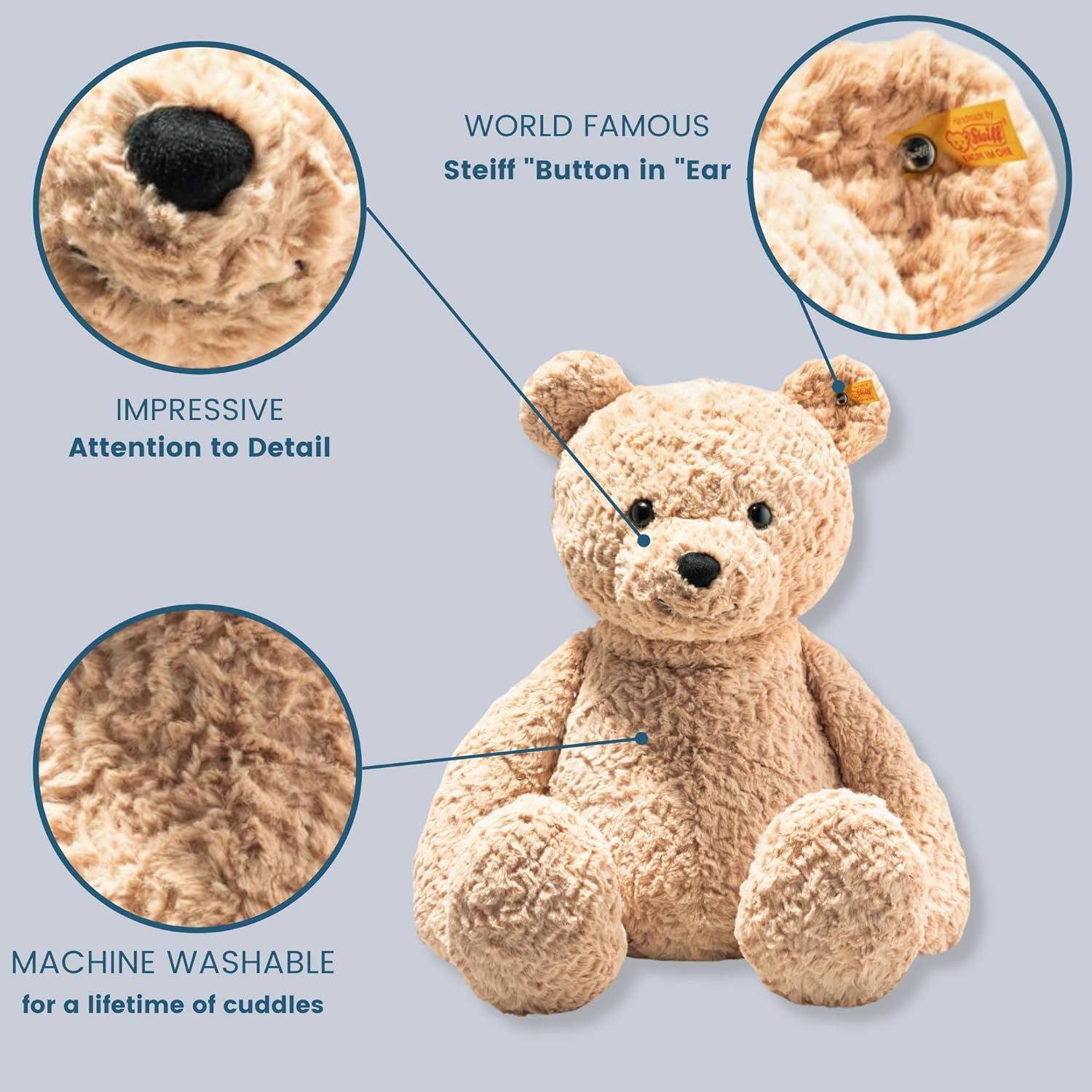 Steiff Jimmy Teddy Bear 55cm Cuddly Plush Toy