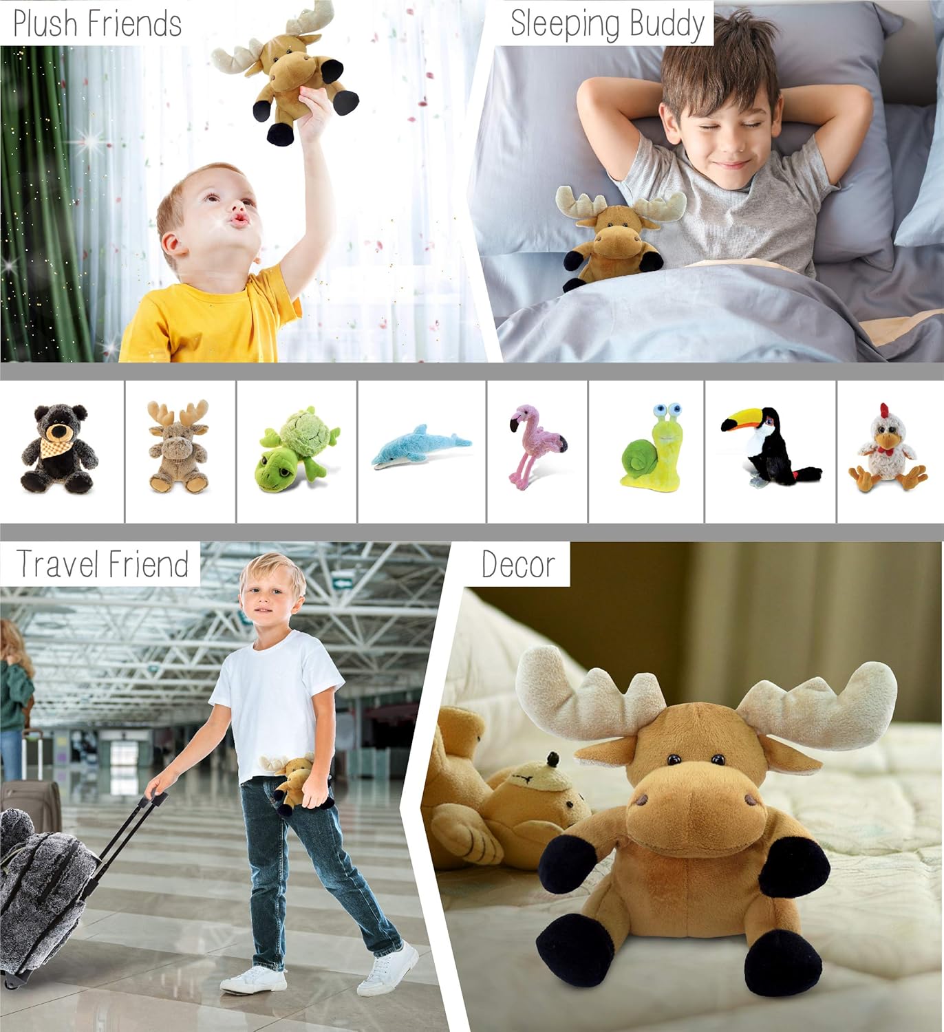 DolliBu Plush Moose - 6 Inches Soft Huggable Toy