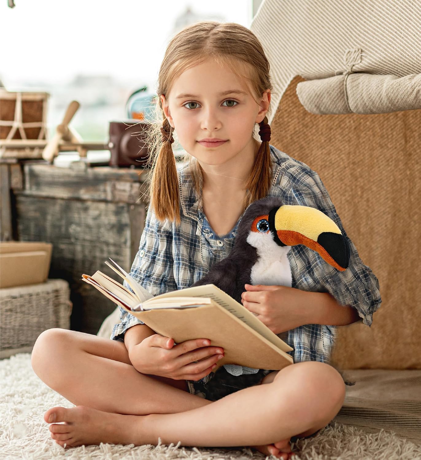 DolliBu Toucan Plush - Super Soft 8 Inch Bird Stuffed Animal
