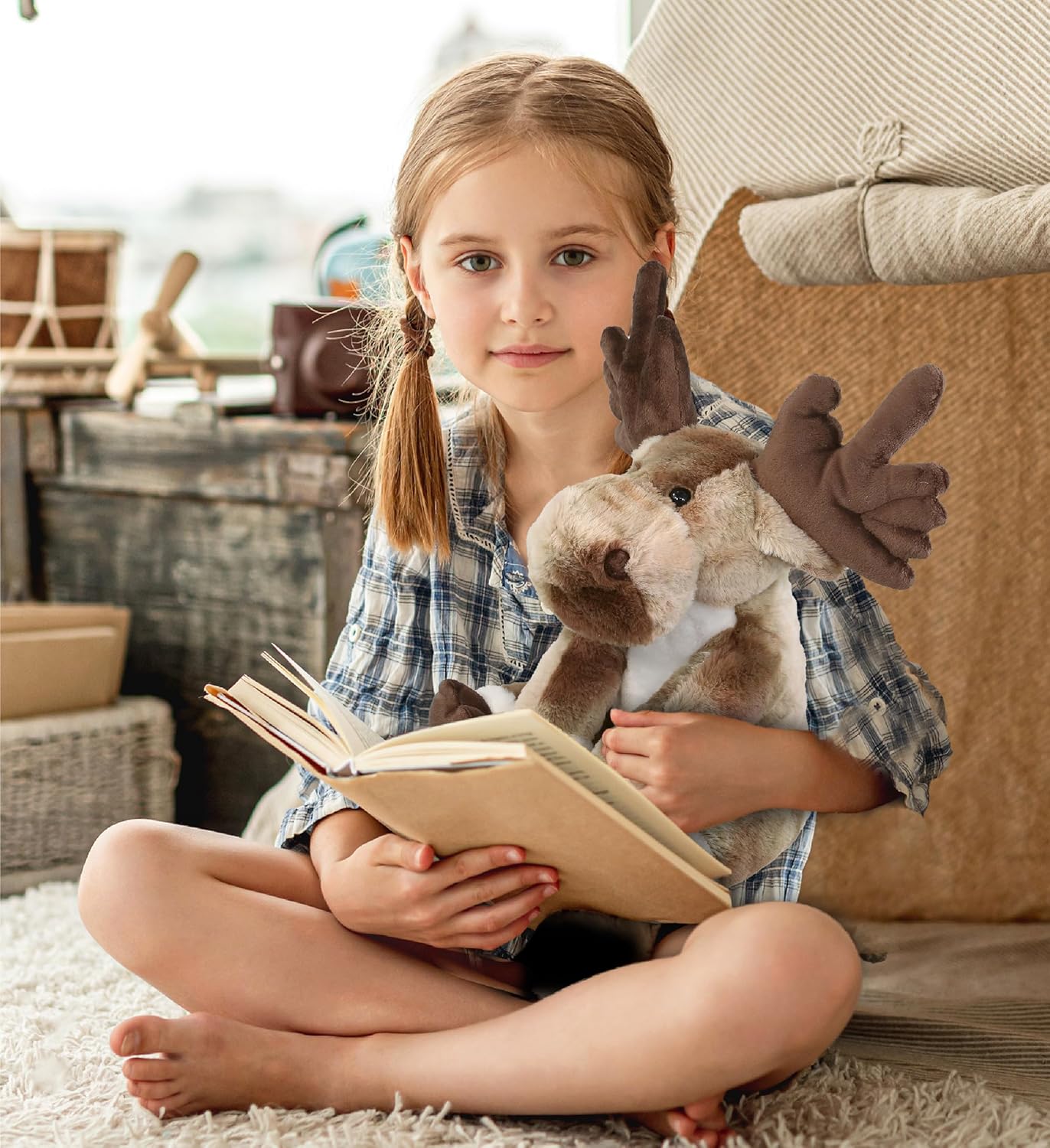 DolliBu Forest Floppy Moose Plush Toy - 105 Inches