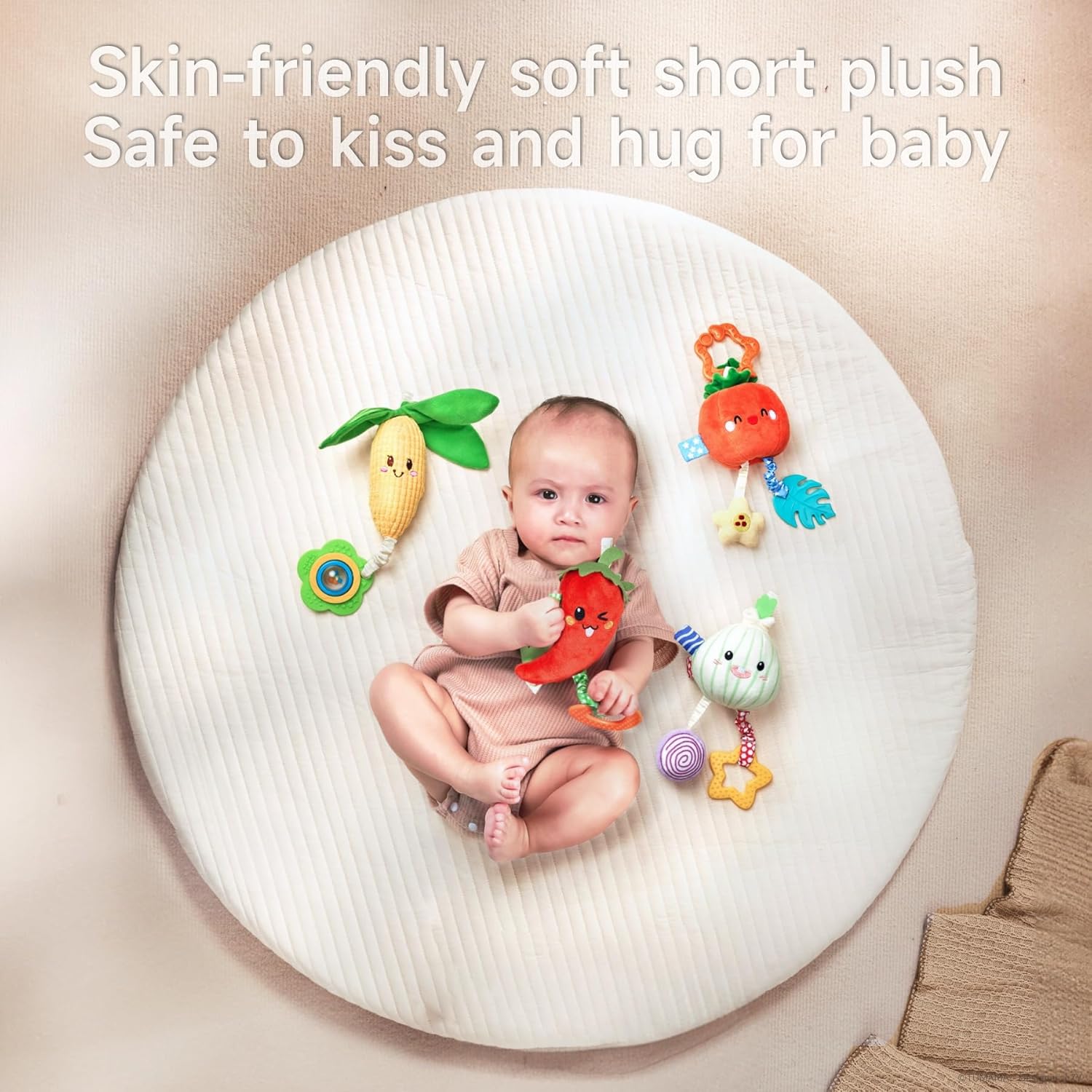 TUMAMA Hanging Baby Toys 4 Pack - Vegetable Teether Set