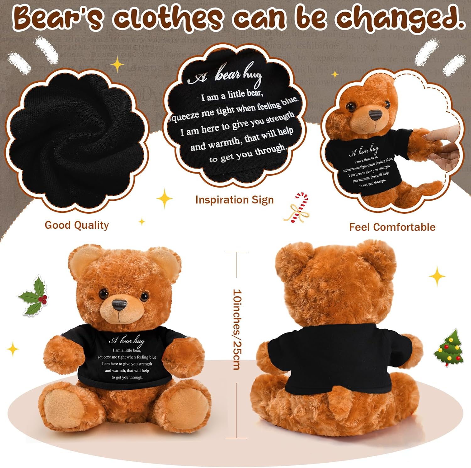 Meooeck Bear Plush Stuffed Animal Sympathy Gift