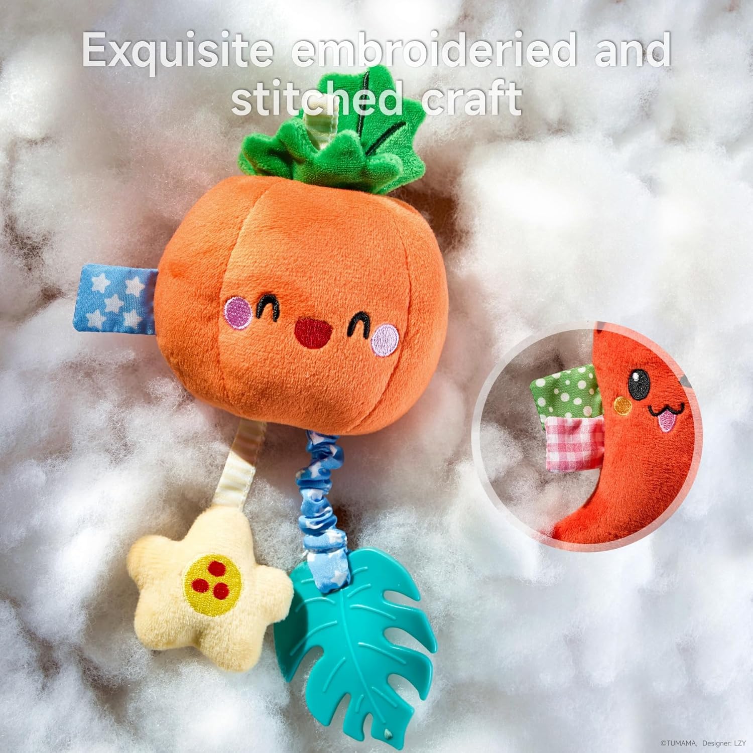 TUMAMA Hanging Baby Toys 4 Pack - Vegetable Teether Set