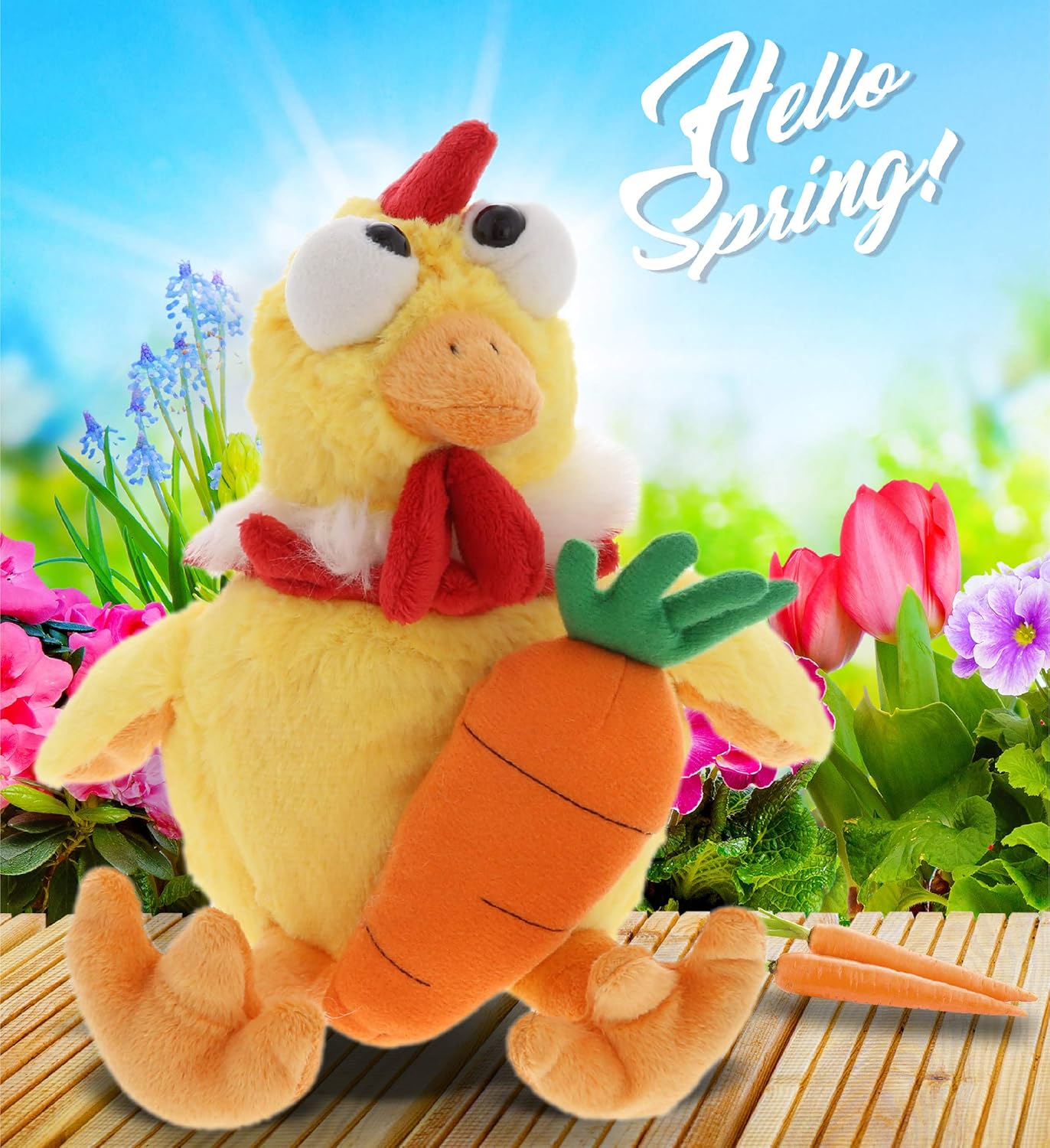 DolliBu Happy Easter Soft Plush Rooster with Carrot