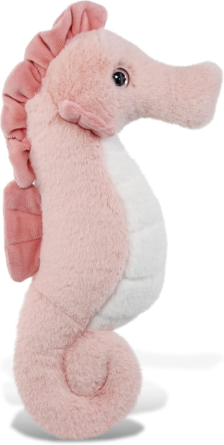 DolliBu Rose Seahorse 12-Inch Cuddly Plush Toy