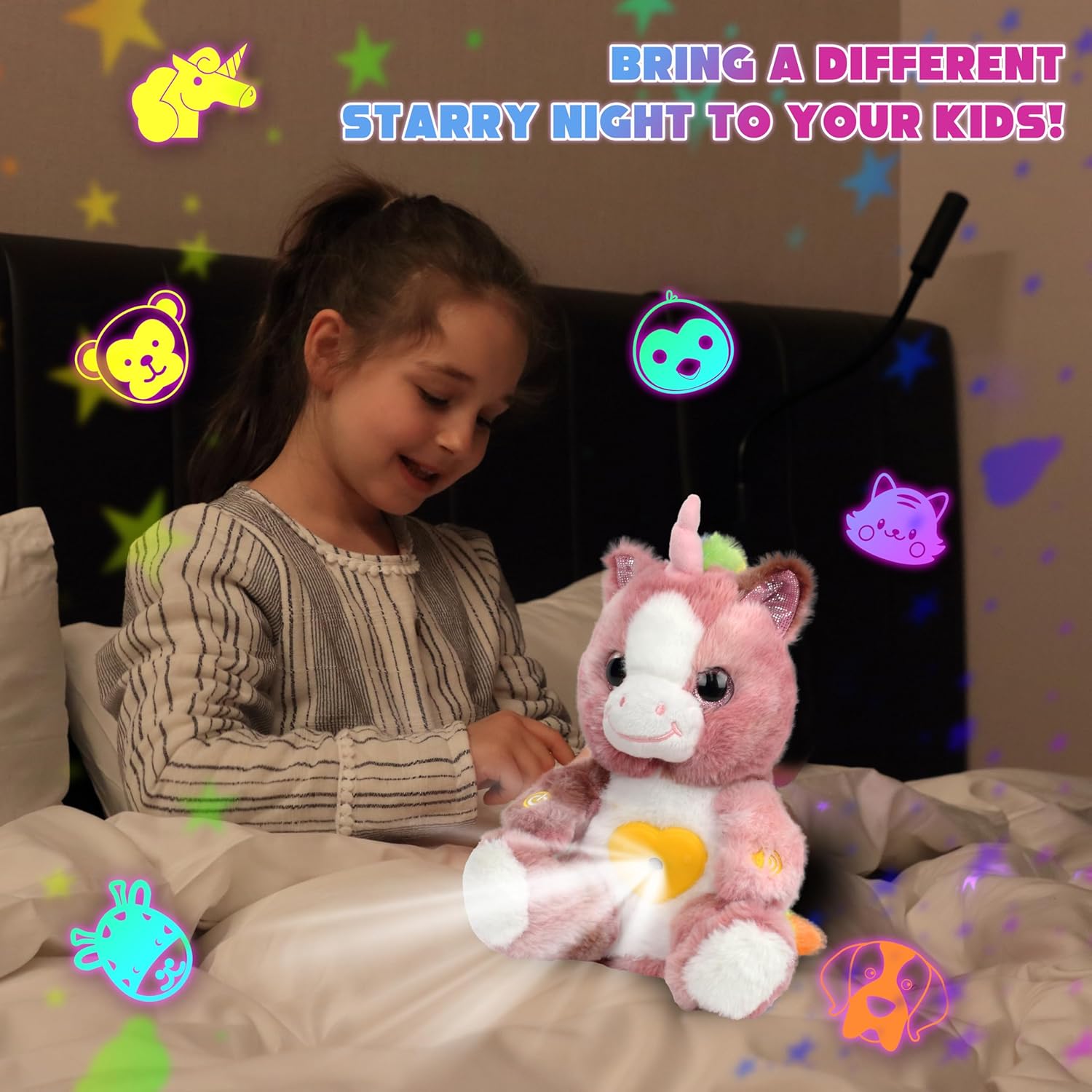 Cuteoy Plush Unicorn Star Projector Night Light 1