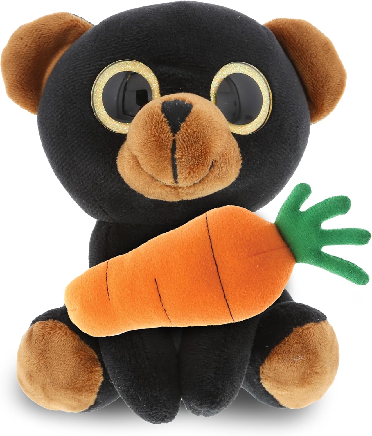 DolliBu Happy Easter Black Bear Sparkle Eyes with Carrot