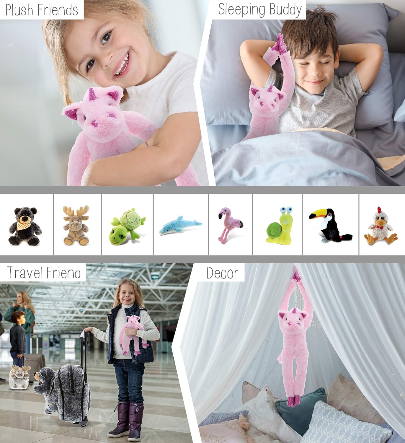 DolliBu Hanging Plush Unicorn - 21 Inch Soft Cuddly