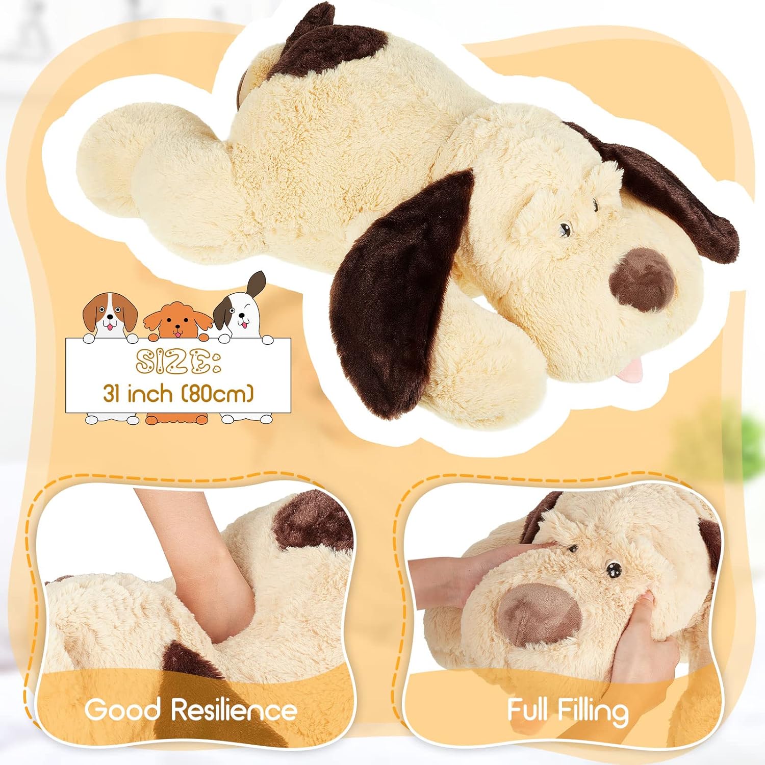 Juexica 31 Giant Stuffed Dog Plush Toy for Kids and Adults