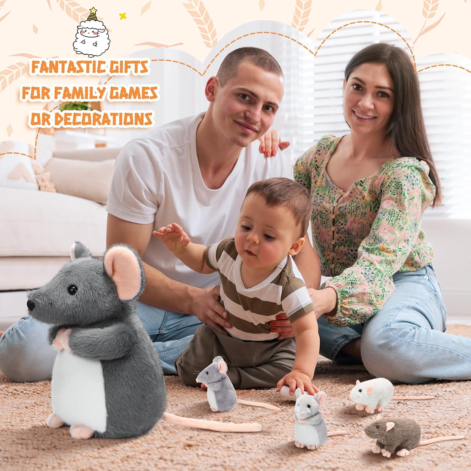 5 Pcs Mouse Plush Toy Set for Kids and Rat Lovers