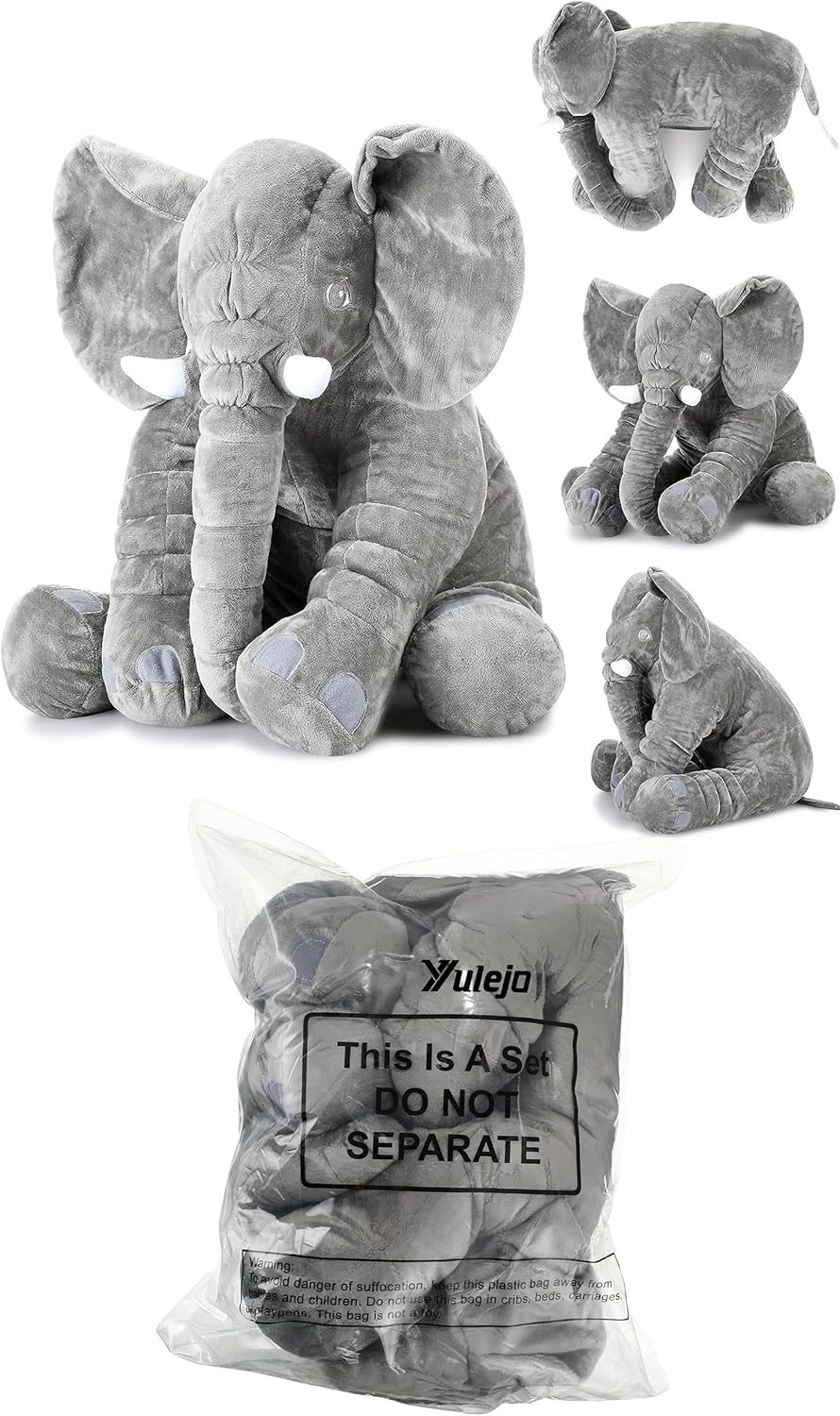 Yulejo Giant Gray Elephant Plush Toy 157 Inch