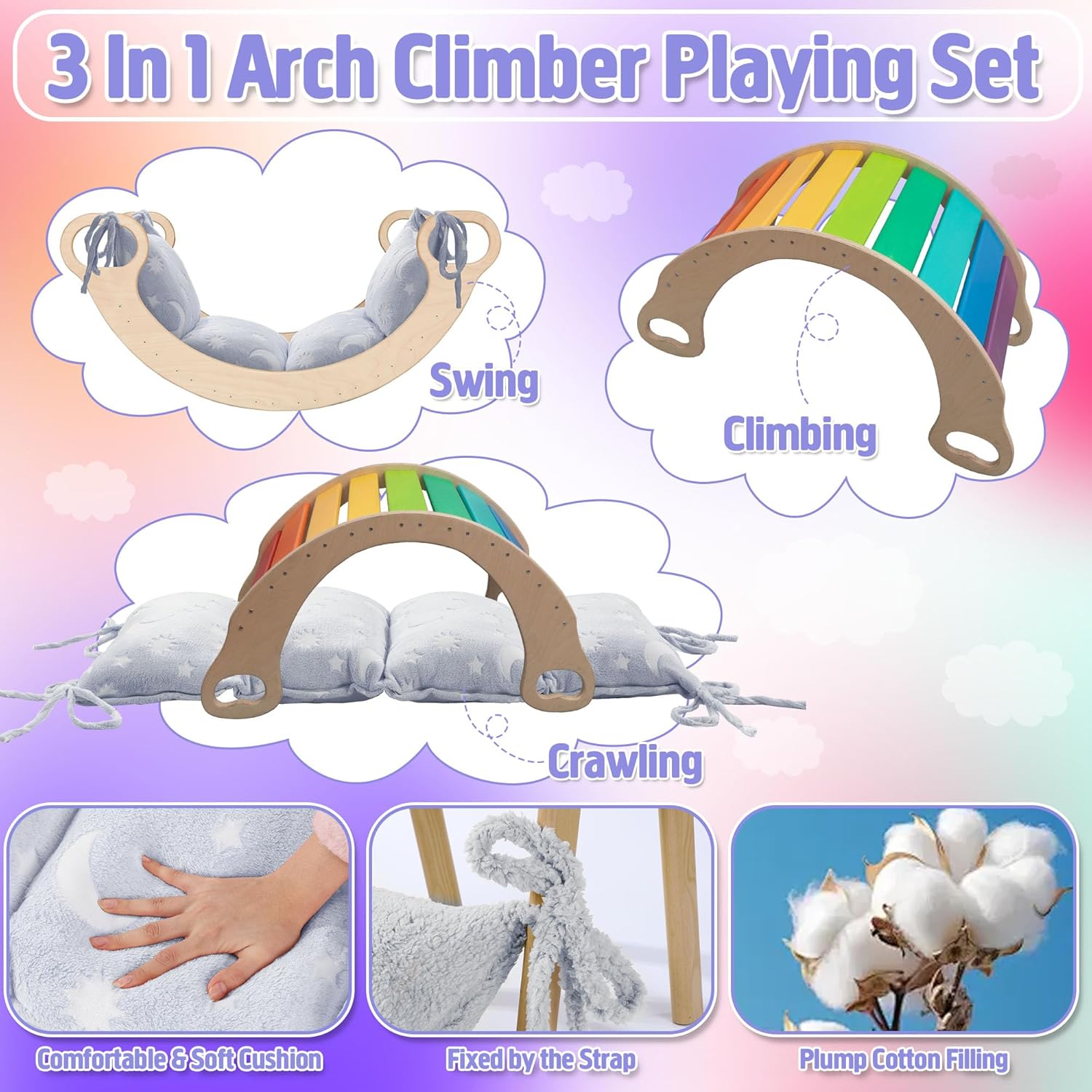 ROYALAY Glow-In-The-Dark Arch Cushion for Kids