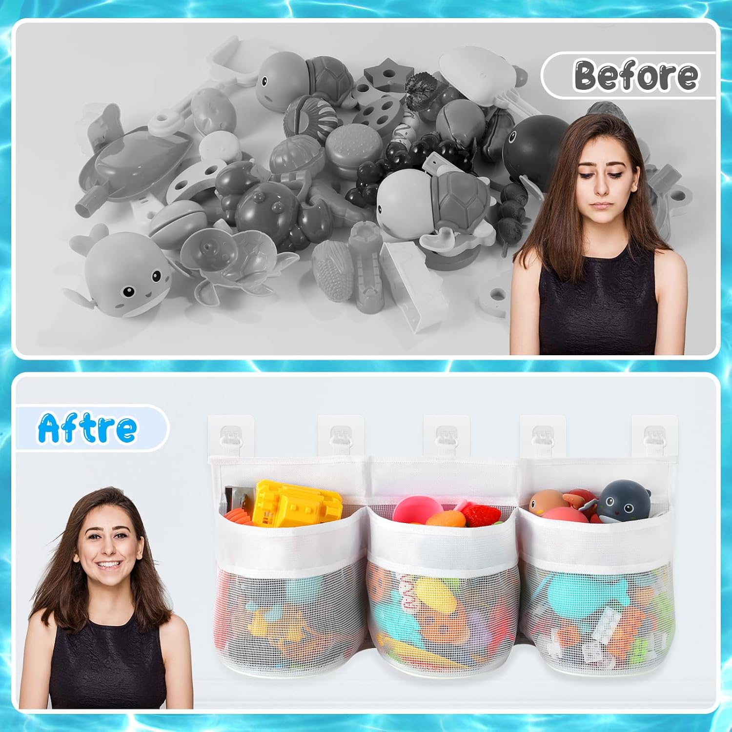 Satumho Bath Toy Storage Organizer White