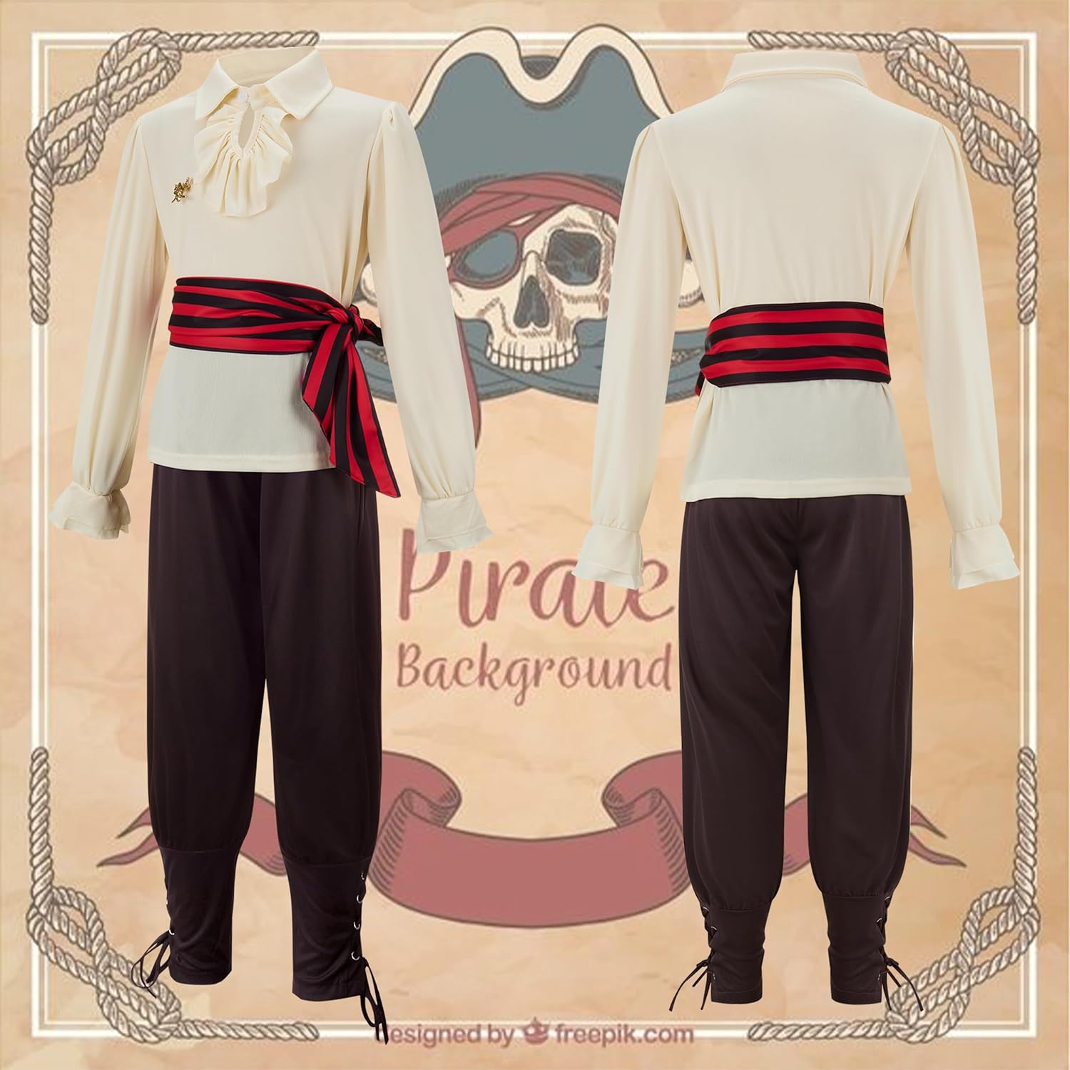 Kid Pirate Costume with Accessories for Halloween