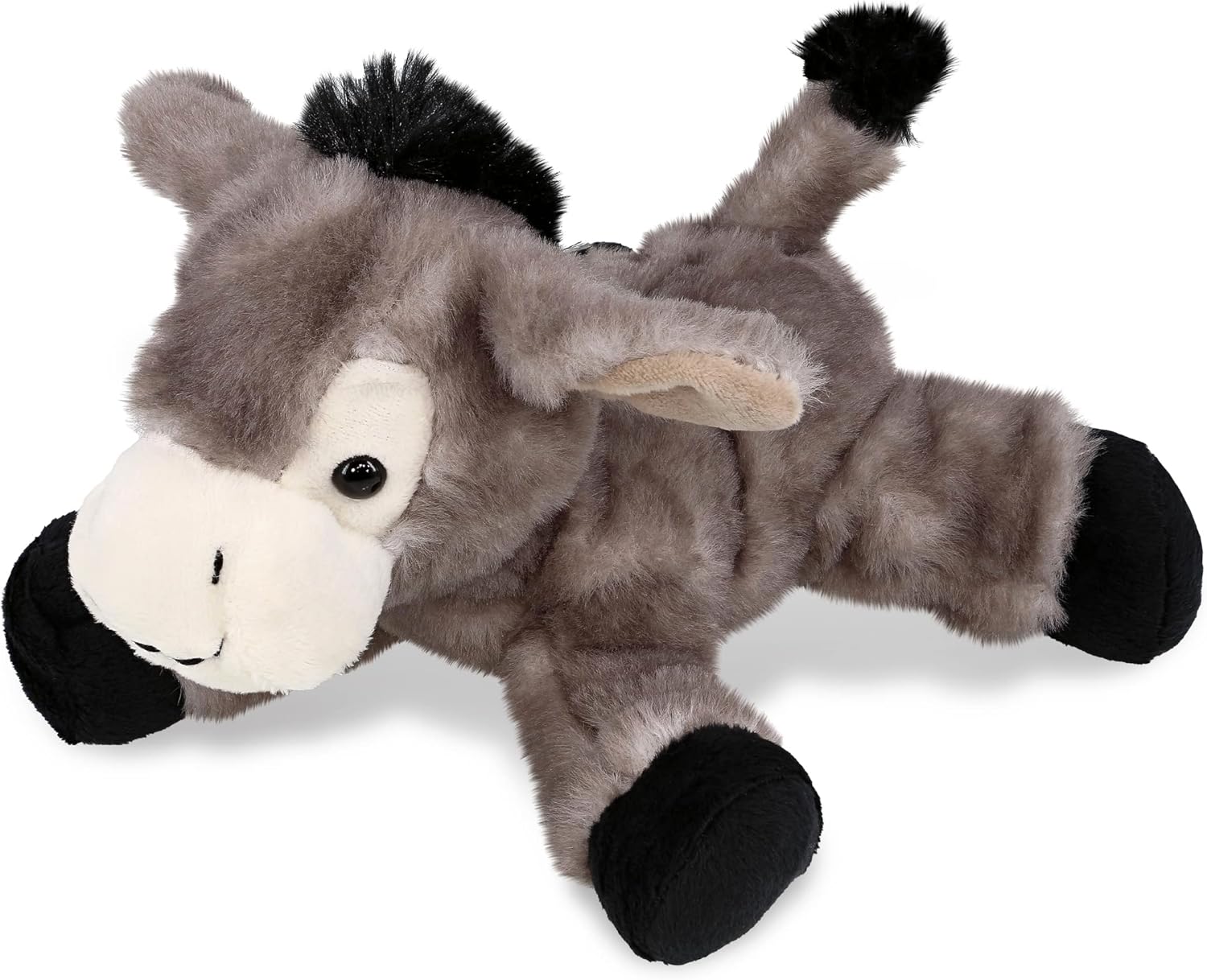 Puzzled DolliBu Plush Donkey - 9 Inch Soft Huggable Grey Stuffed Animal Toy