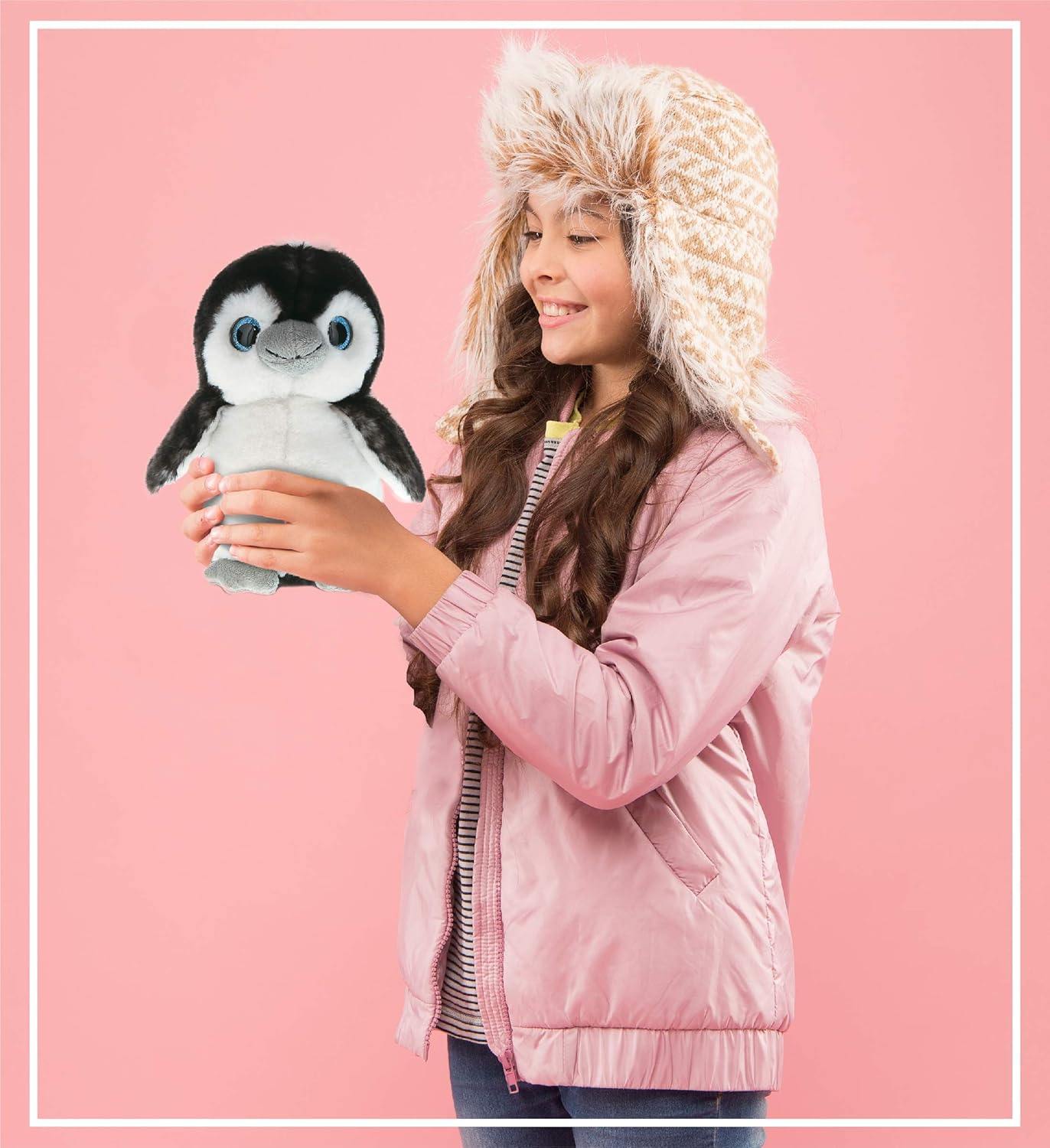 DolliBu Grey Penguin Plush - Huggable 9 Inch Stuffed Animal