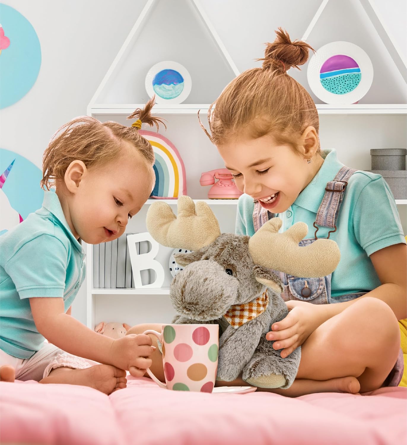 Puzzled DolliBu 12 Inch Fluffy Moose Plush Toy