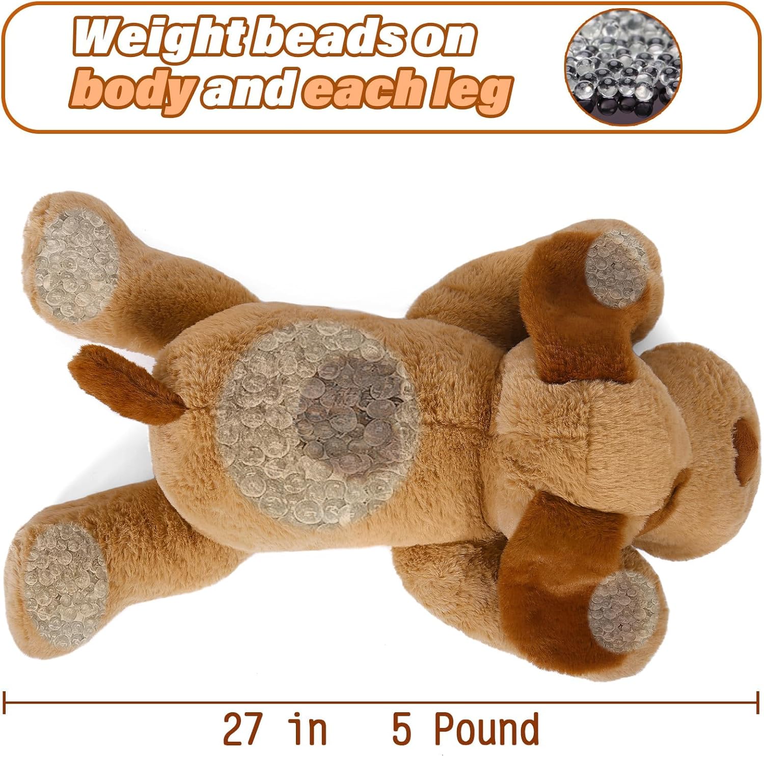 5 lbs Weighted Plush Dog for Kids Adults