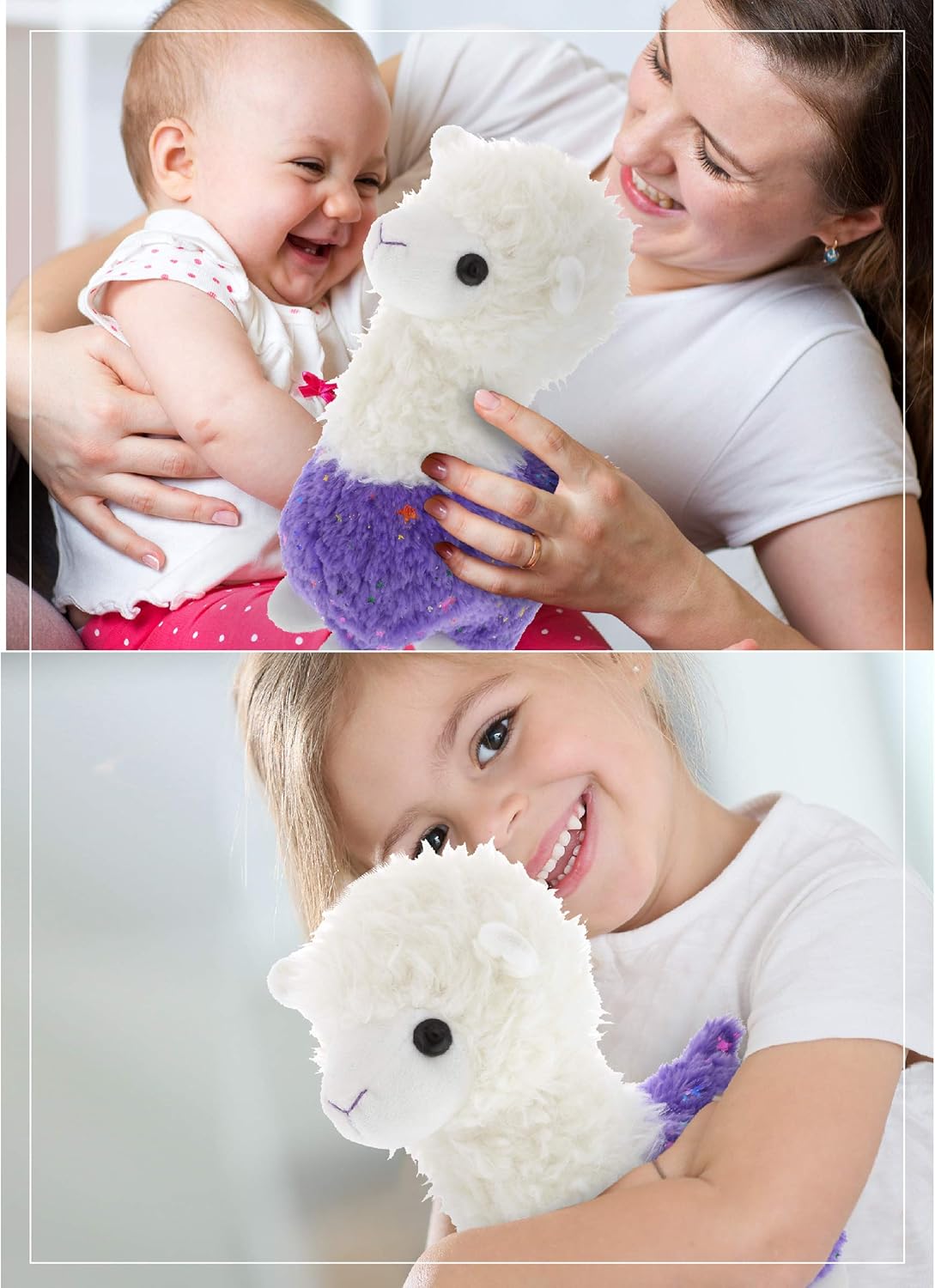 DolliBu Sparkle Purple Llama Plush 115 Inch Huggable Stuffed Animal