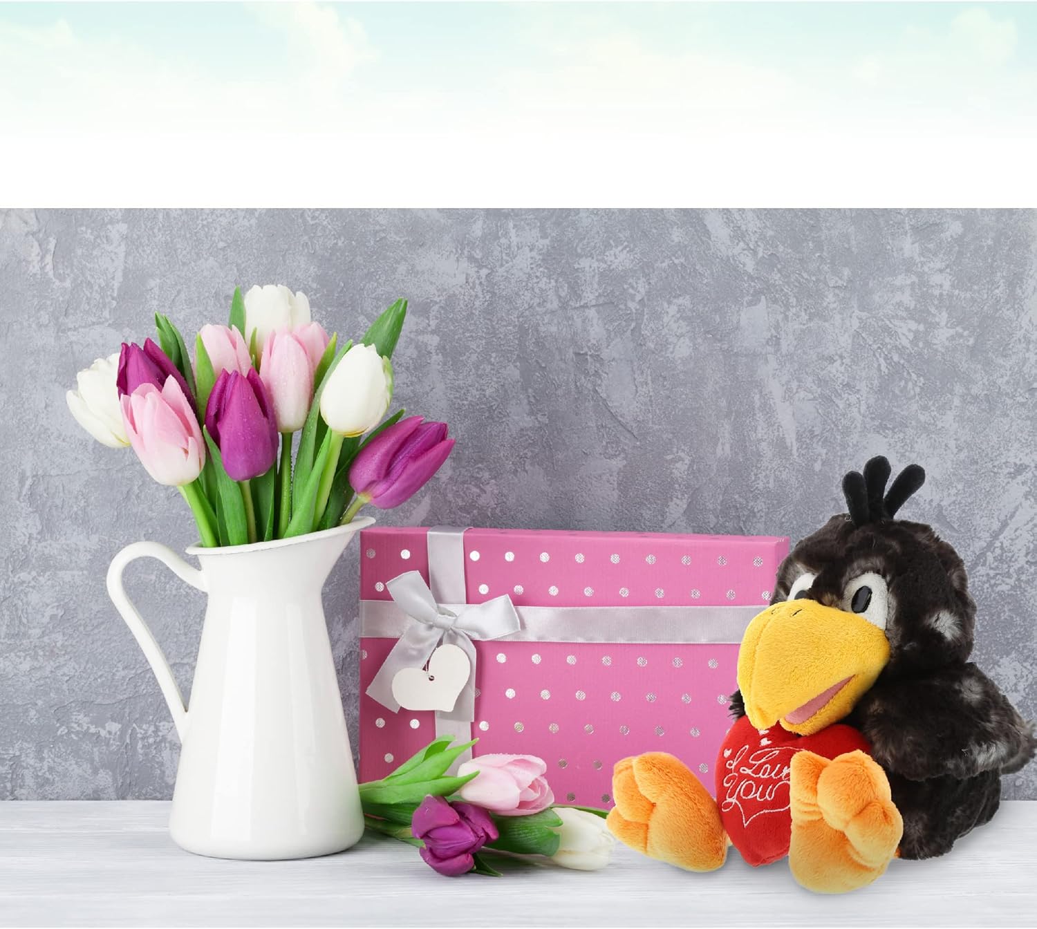 DolliBu I Love You Valentine Sitting Crow Plush - 95 Inches