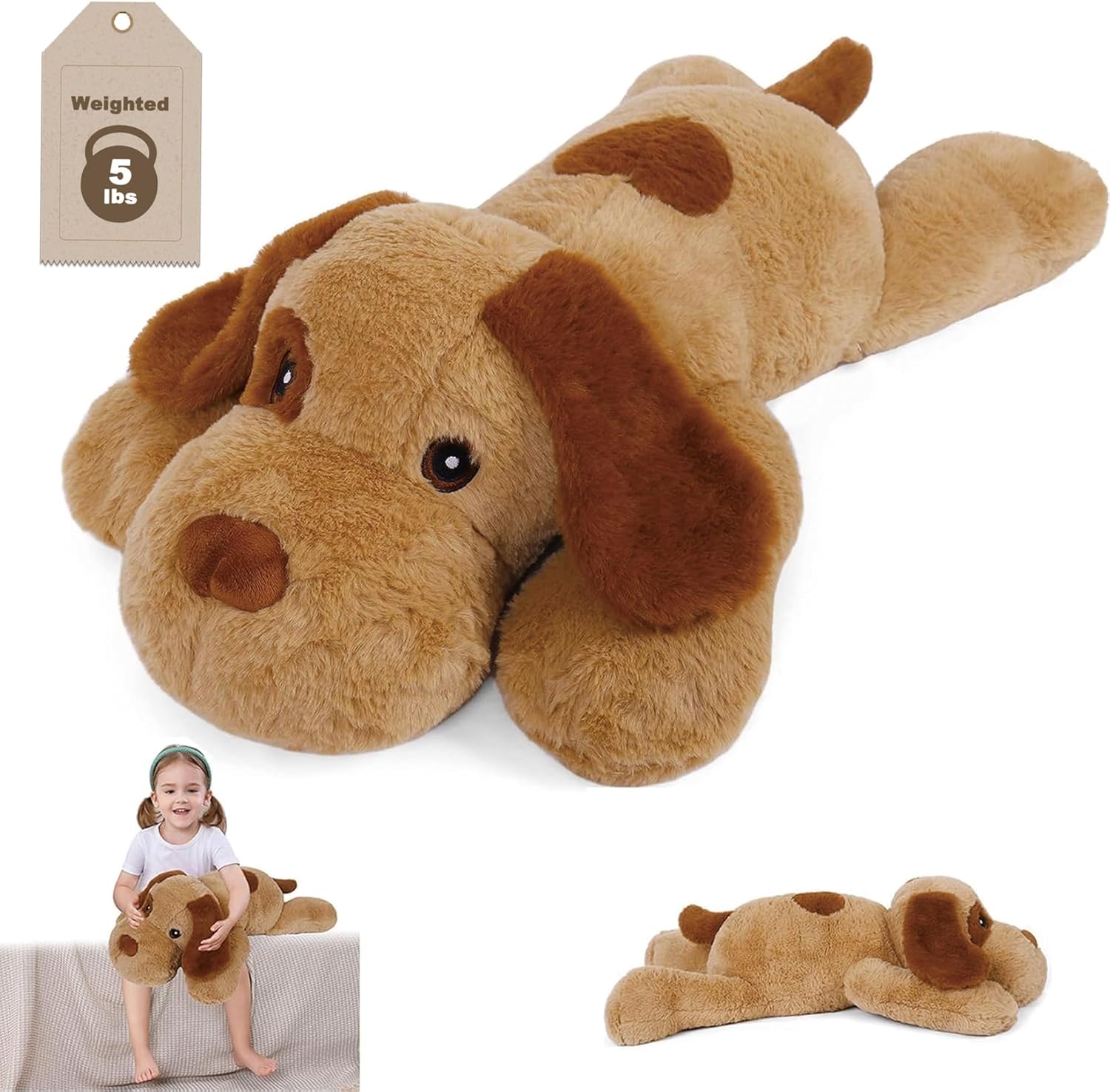 5 lbs Weighted Plush Dog for Kids Adults