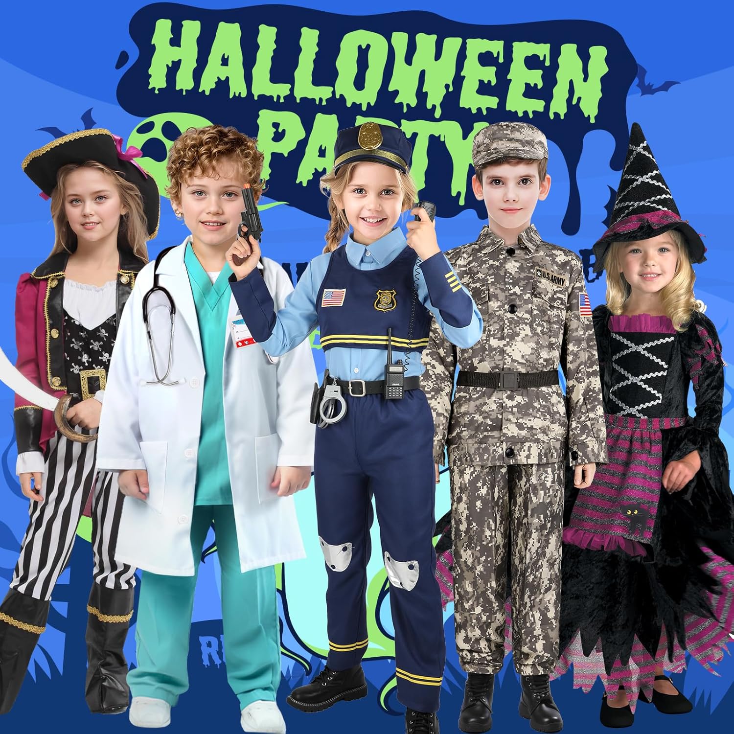 Yadiya Police Officer Costume for Kids 3-12