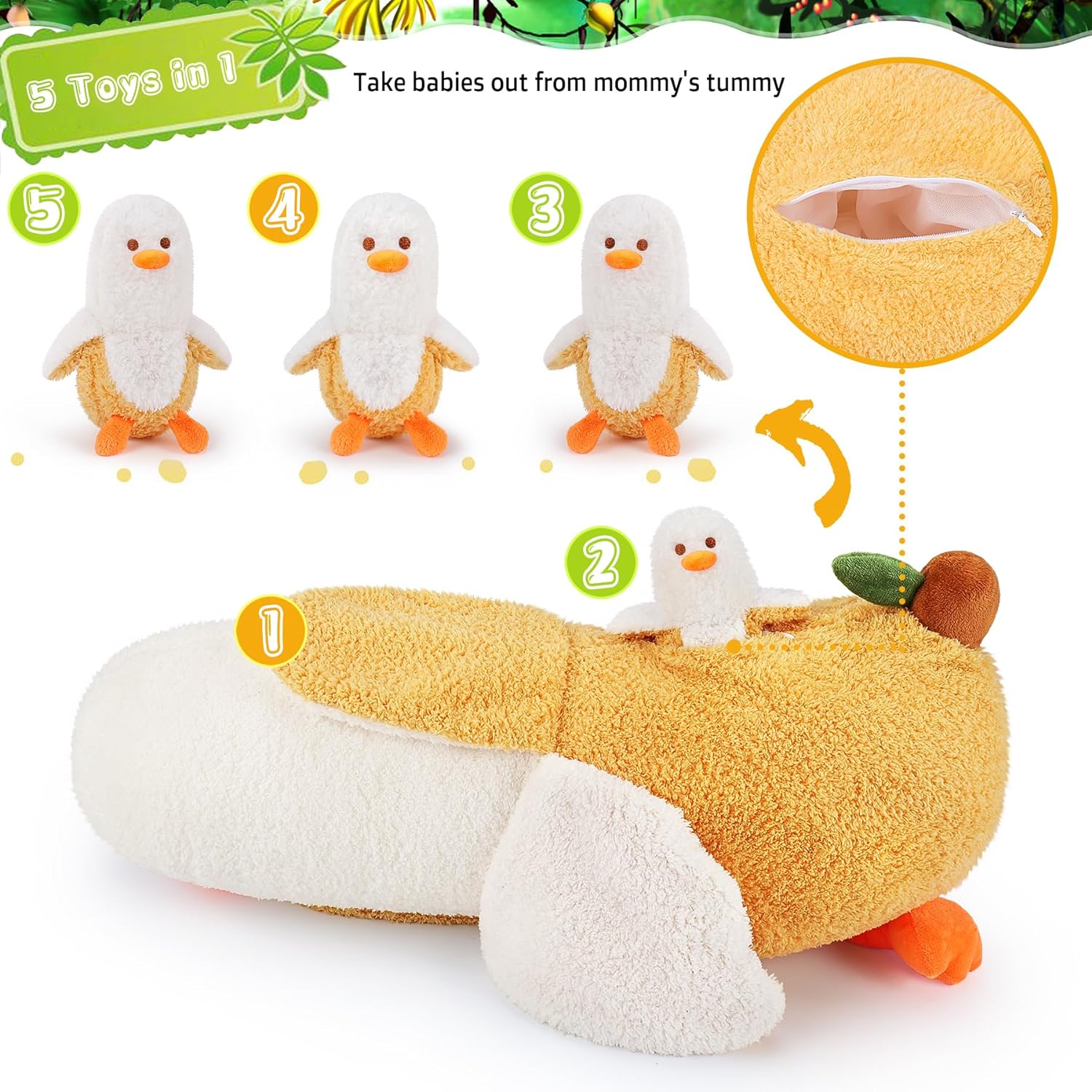 Auspicious Beginning Banana Duck Plush Family Set