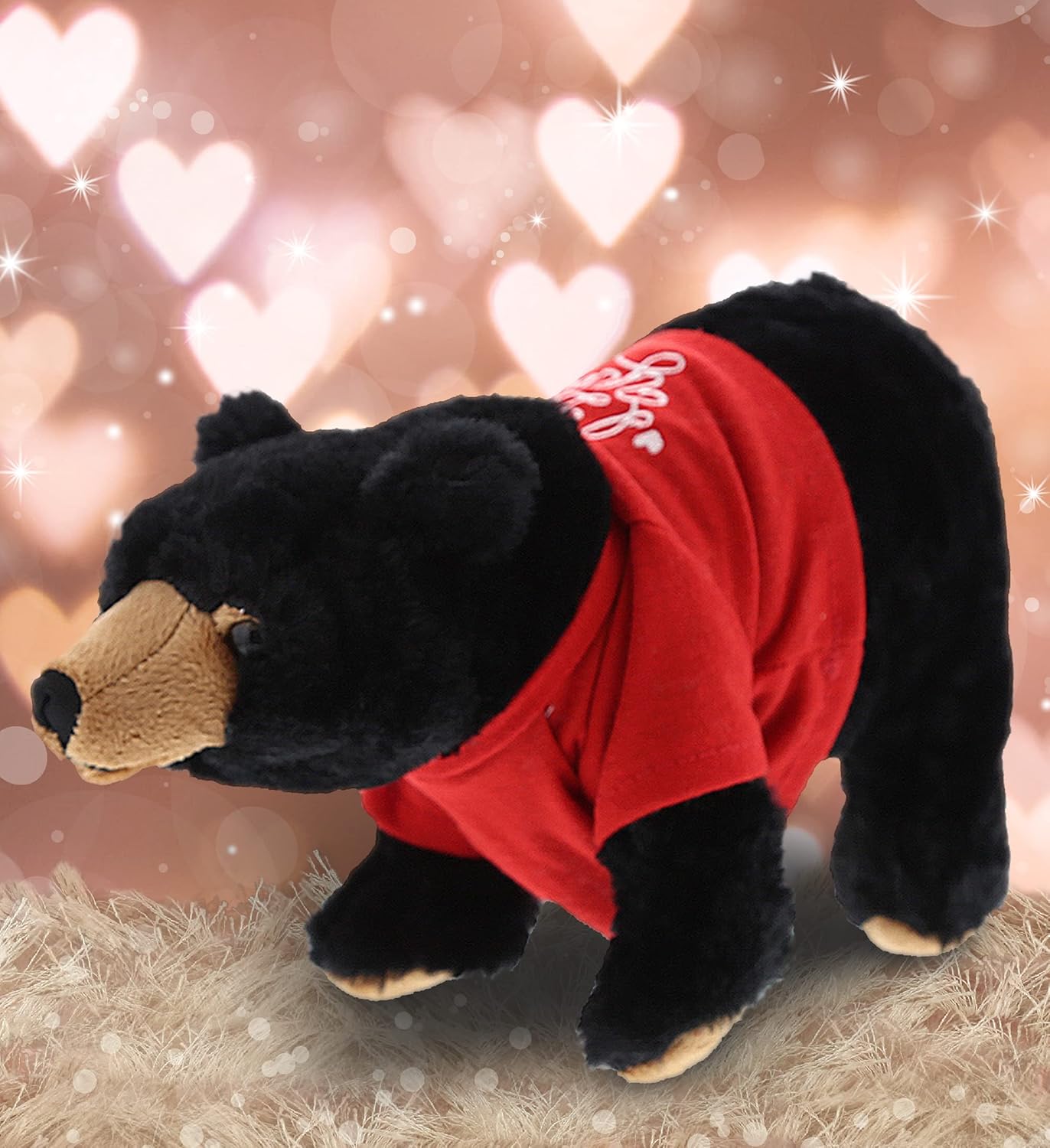 DolliBu I Love You Valentine Wild Black Bear Plush