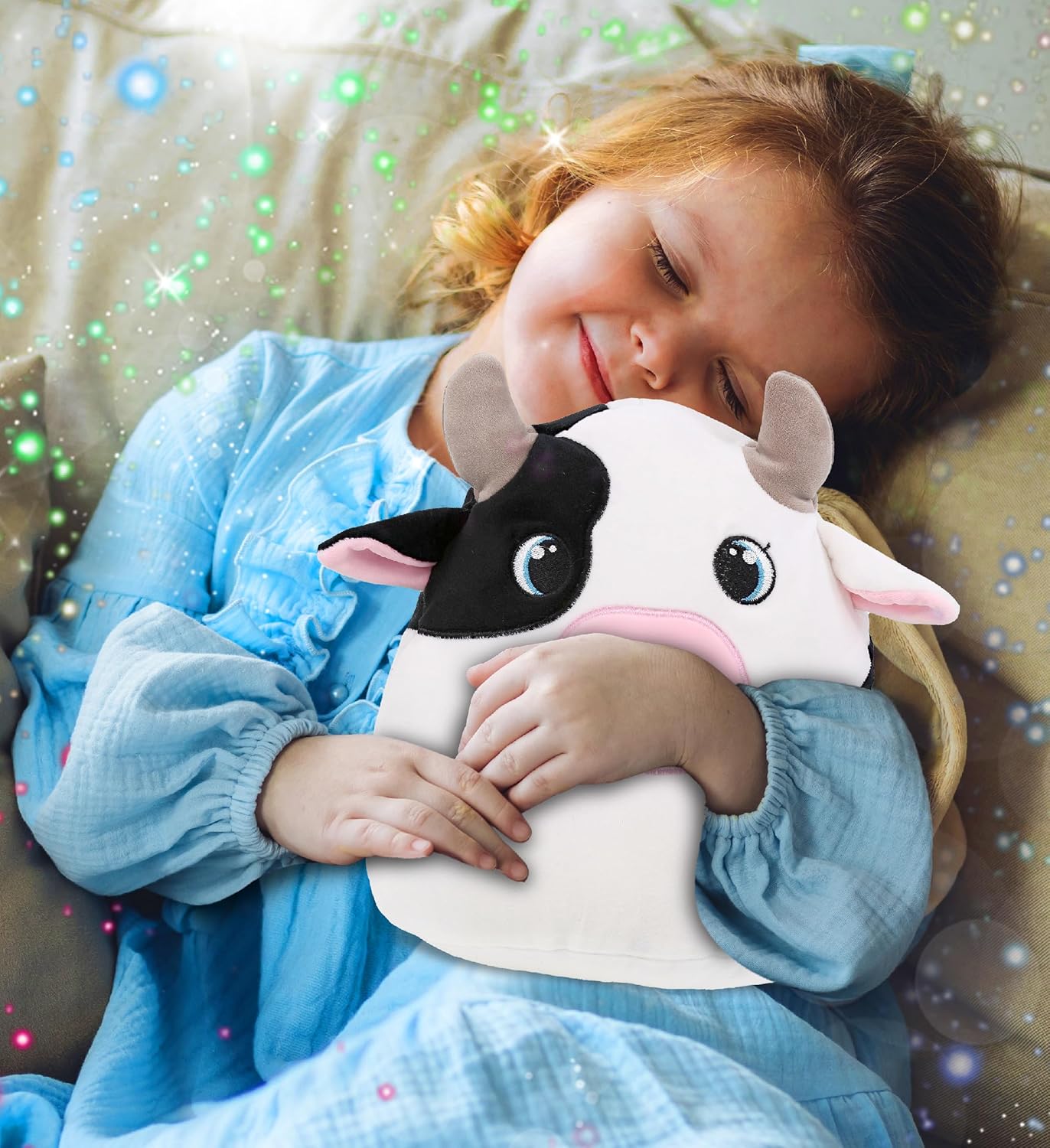 DolliBu Snug-Mooshies Cow Plush - 10 Inch Cuddly Toy