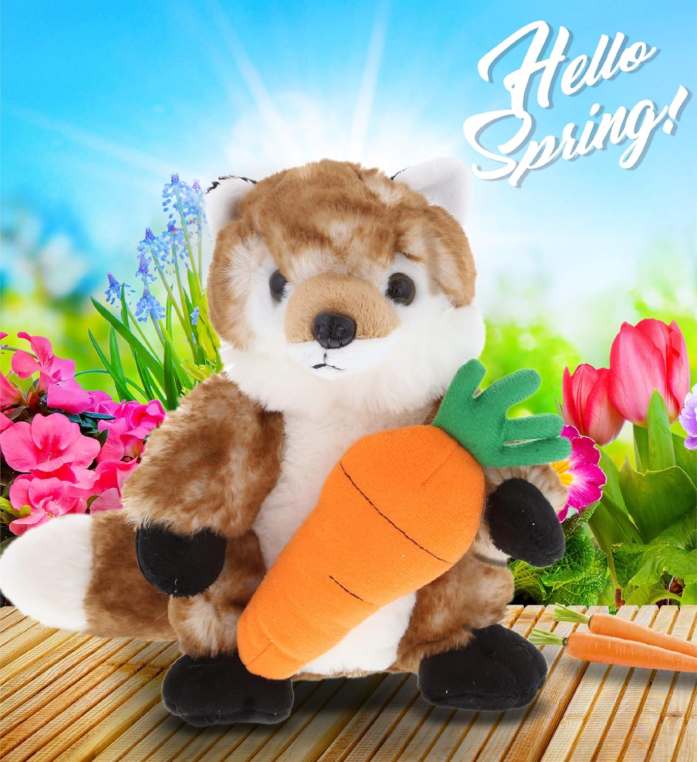 DolliBu Happy Easter Soft Plush Fox with Carrot